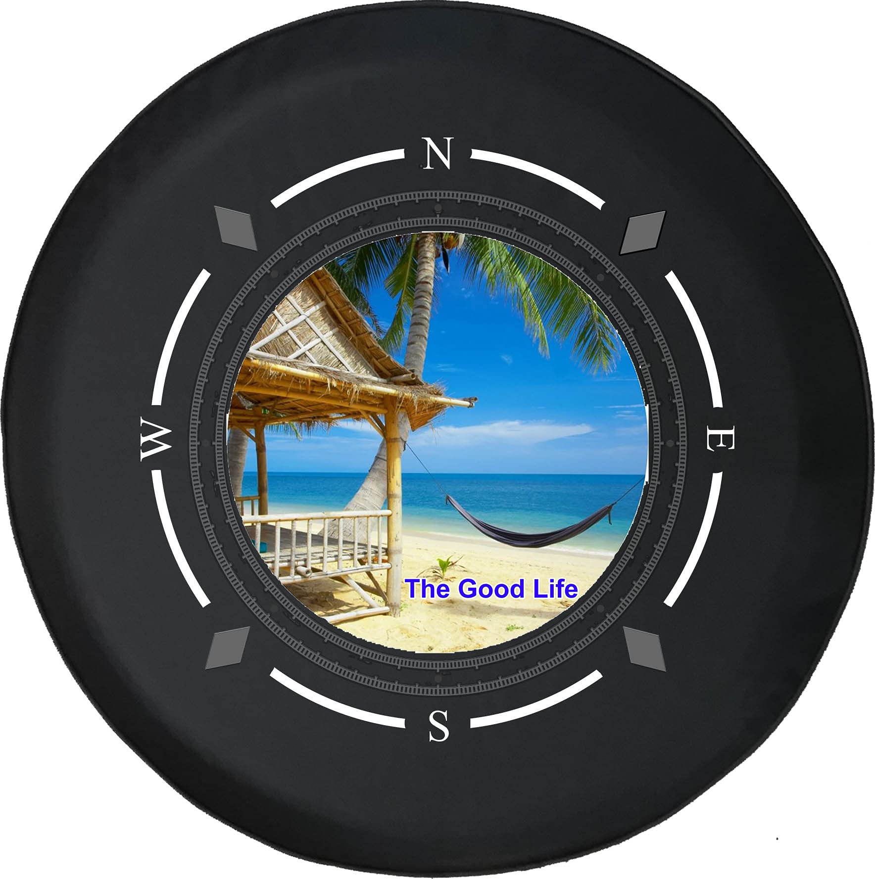 Premium American Unlimited Spare Tire Cover with Compass Design - Durable SUV, Trailer & RV Wheel Accessories for The Good Life Adventures | Perfect for Road Trips, Camping & Tropical Getaways