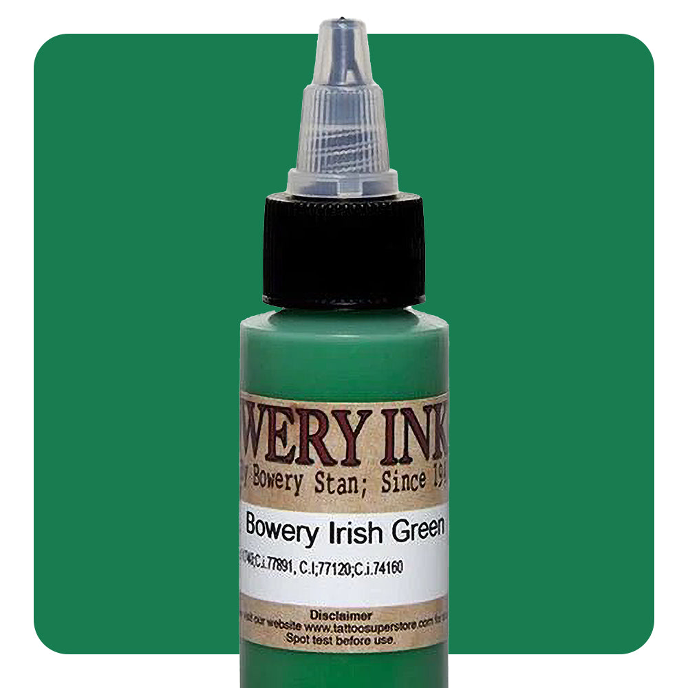 Irish Green Tattoo Ink - Bowery Artist Series by Intenze - Professional Body Art Supplies for Tattoo Artists - Perfect for Realism, Traditional & Neo-Traditional Tattoos