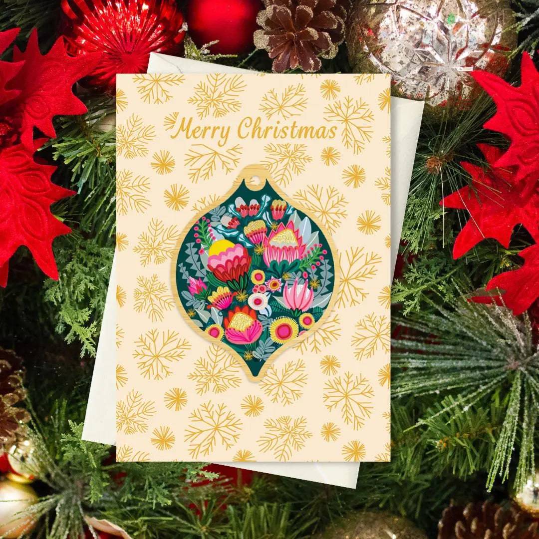 Bush Bouquet Australian Christmas Card & Ornament - Perfect for Holiday Greetings, Tree Decorations, and Festive Gift Giving