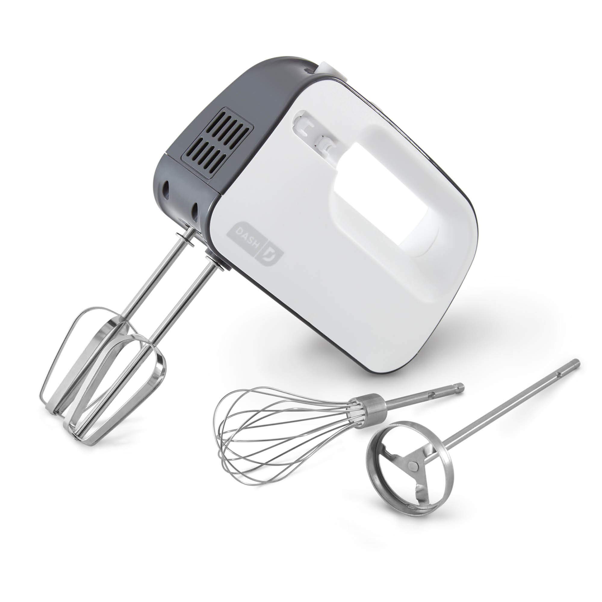 Dash SmartStore™ Deluxe Compact Electric Hand Mixer with Whisk & Milkshake Attachment - 3 Speed, 150W, Grey - Perfect for Baking Cookies, Cakes, Brownies, Dough & More - Ideal for Home Kitchen, Baking Enthusiasts & Small Batch Cooking