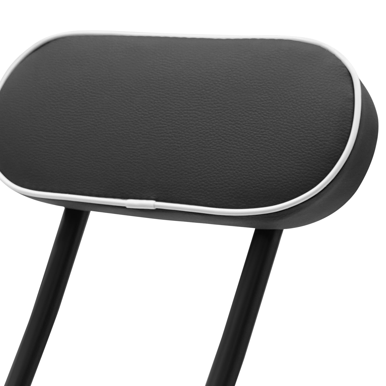 LOYALHEARTDY 4 Pack Foldable Stool with Backrest & Cushion - 18.9 Inch Portable Padded Bar Stool for Camping, Kitchen, Home Office, Outdoor, Parties & Events (Black)