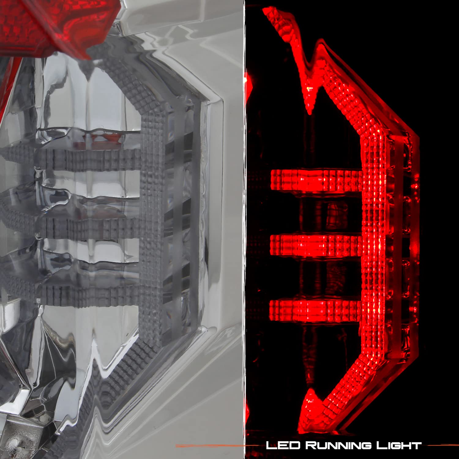 AKKON 3D LED DRL Chrome Tail Lights for 2014-2018 Chevy Silverado 1500/2500HD/3500HD - Halogen Replacement, Left & Right Pair - Upgrade Your Truck's Style & Night Visibility