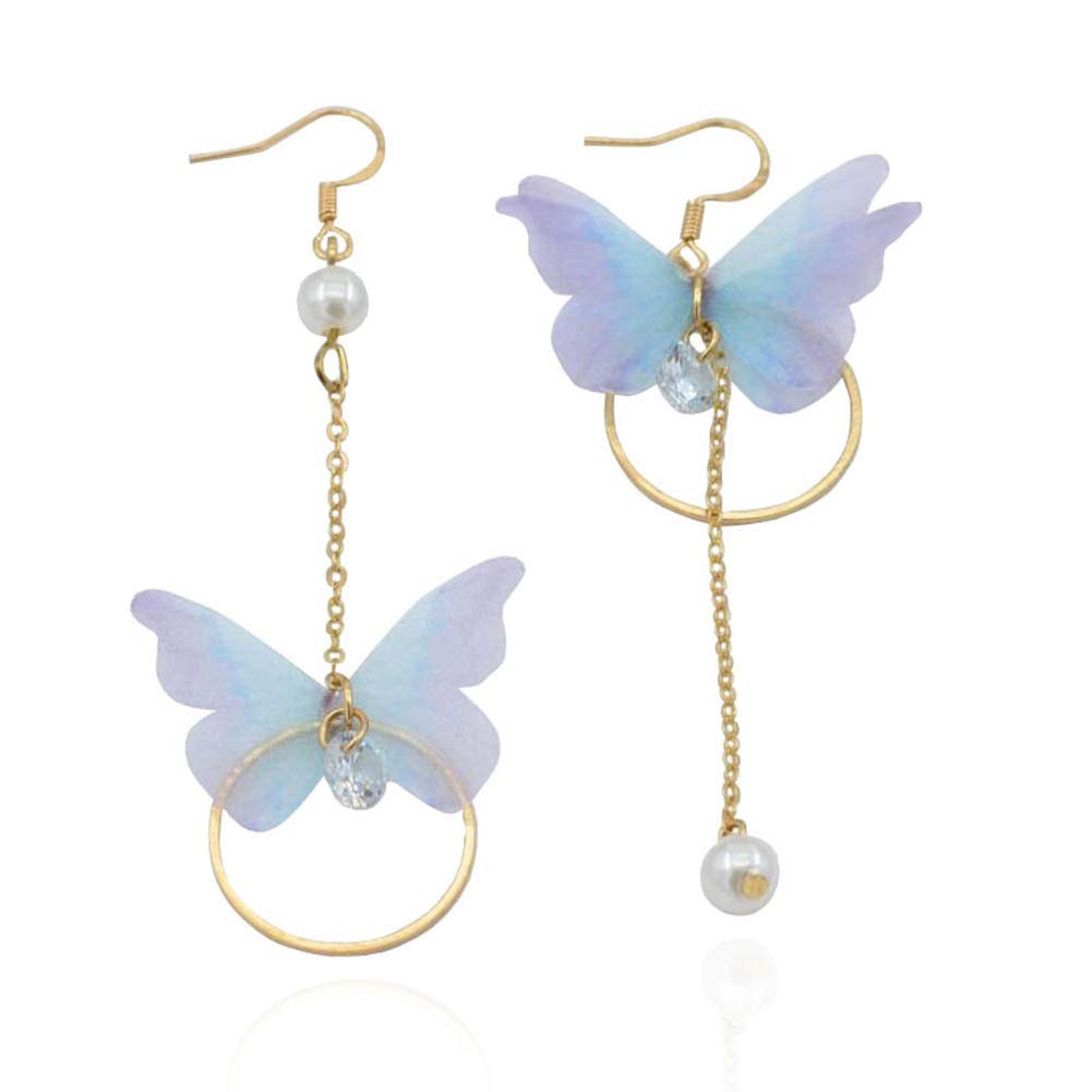 Crystal Pearl Earrings Set - Elegant Butterfly Stud & Dangle Earrings with CZ Stones for Women & Girls | Perfect for Parties, Weddings & Everyday Wear