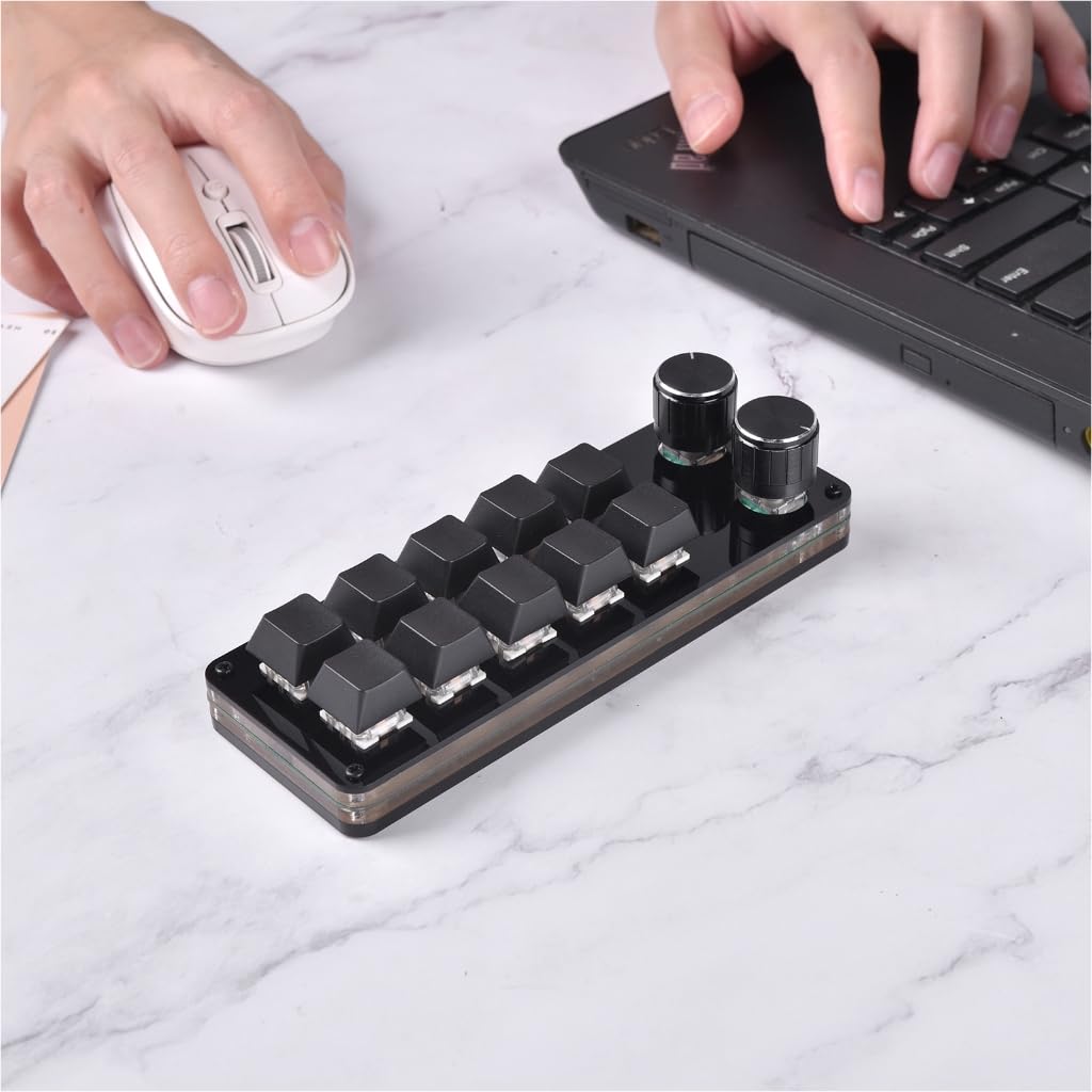 Xbiez 10-Key Macro Mechanical Keyboard with 2 Knobs - Hot Swappable Gaming Keypad for Programming & DIY (Perfect for Streamers, Coders & Gamers)