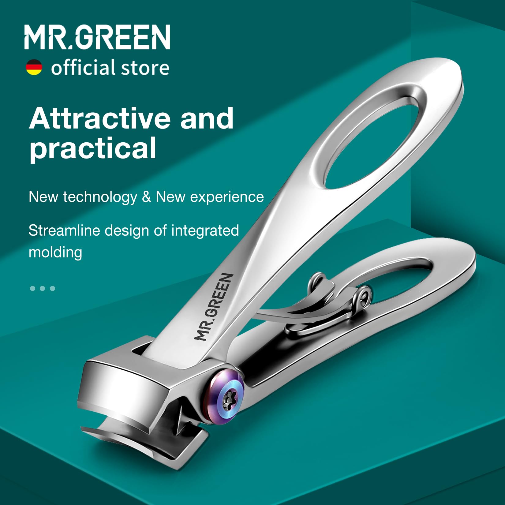 MR.GREEN Wide Jaw Stainless Steel Nail Clippers - Heavy Duty Toenail Cutter for Thick Nails, Professional Manicure & Pedicure Tool (Large Size) - Perfect for Home Grooming, Travel & Salon Use