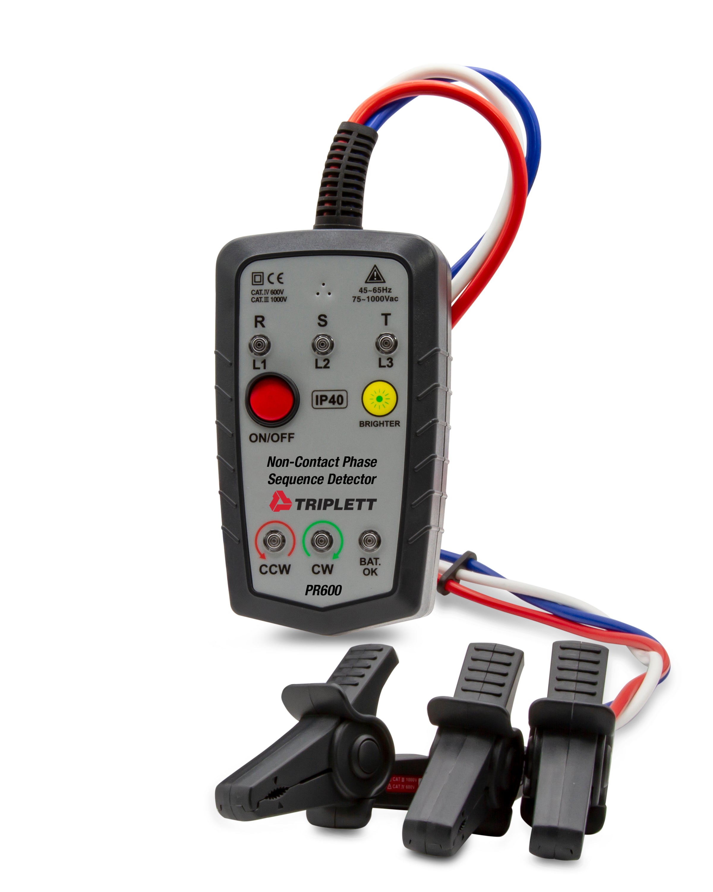 PR600 Non-Contact Phase Rotation Tester - Professional Electrical Testing Tool for HVAC, Motors & Industrial Equipment Maintenance