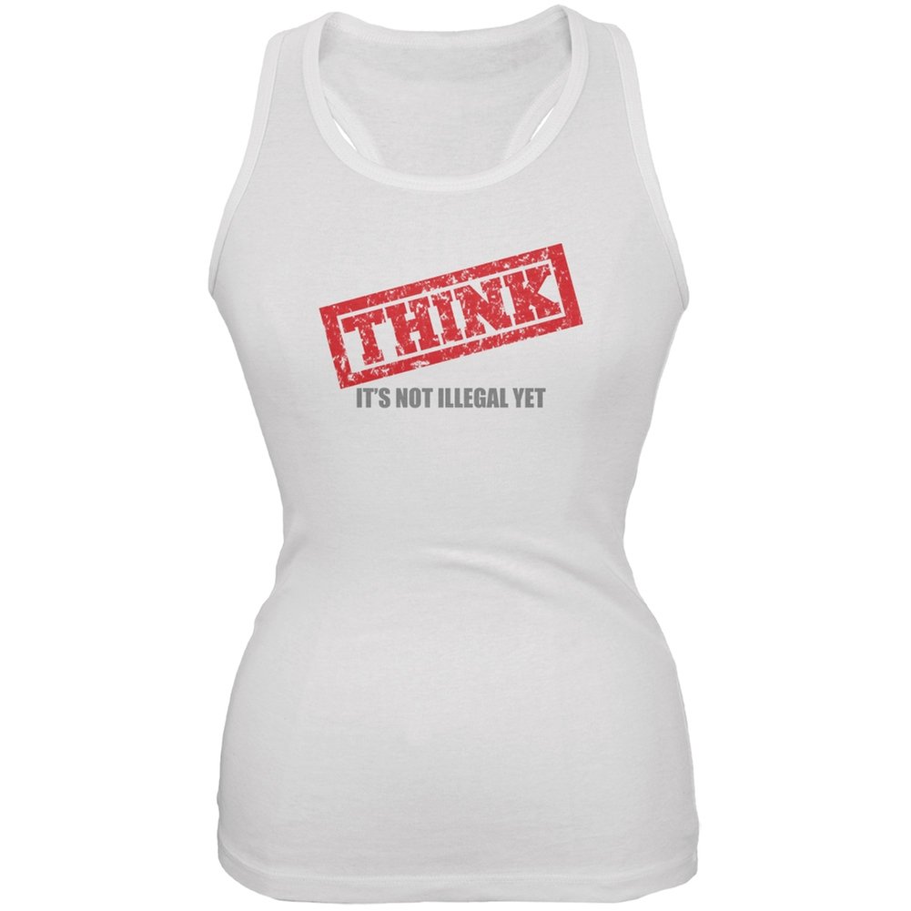 Old Glory Thought Police White Juniors Soft Tank Top - Small | Comfortable Summer Casual Wear for Teens