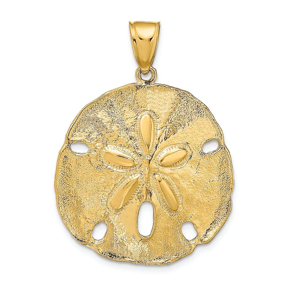 14K Yellow Gold Sand Dollar Charm Pendant - FJC Finejewelers - Perfect for Beach Lovers, Jewelry Gifts & Coastal Inspired Fashion Accessories