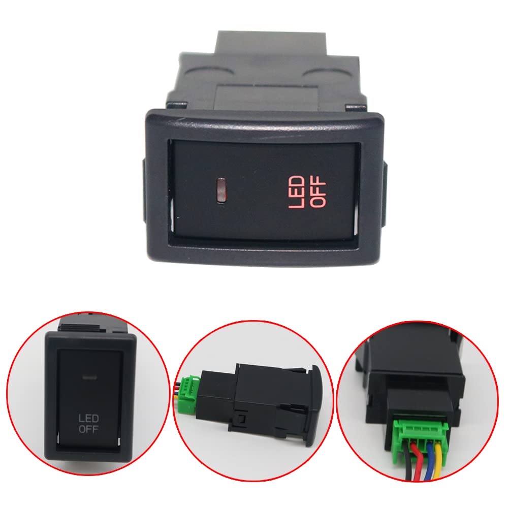 YSY 1Pcs Dual Push On Off Switch Button with LED Light Bar - Fog Light Switch Connecting Wire Car Accessories for Suzuki (TS-17) - Perfect for Off-Road, Truck & SUV Lighting Upgrades