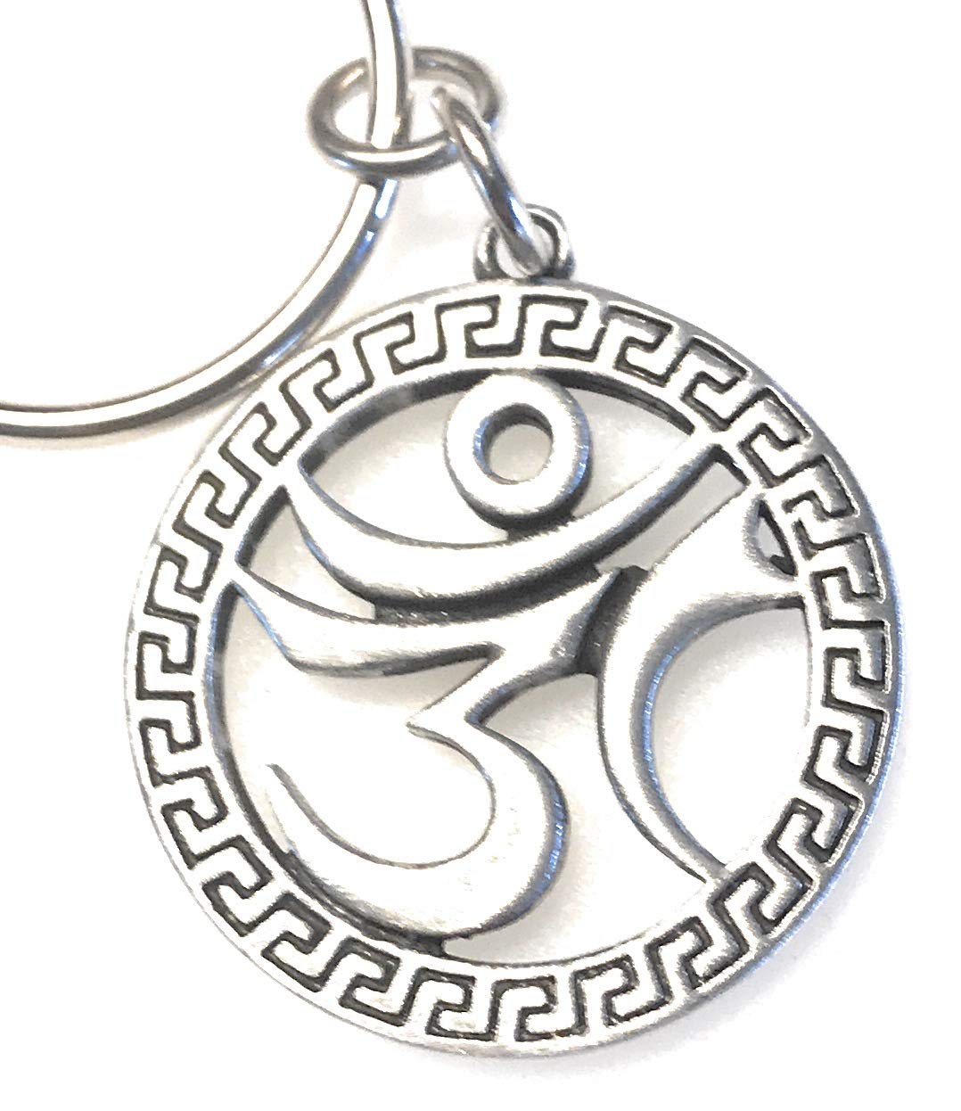 Pewter Ohm Keychain - Circular Trilogy Jewelry for Yoga & Meditation