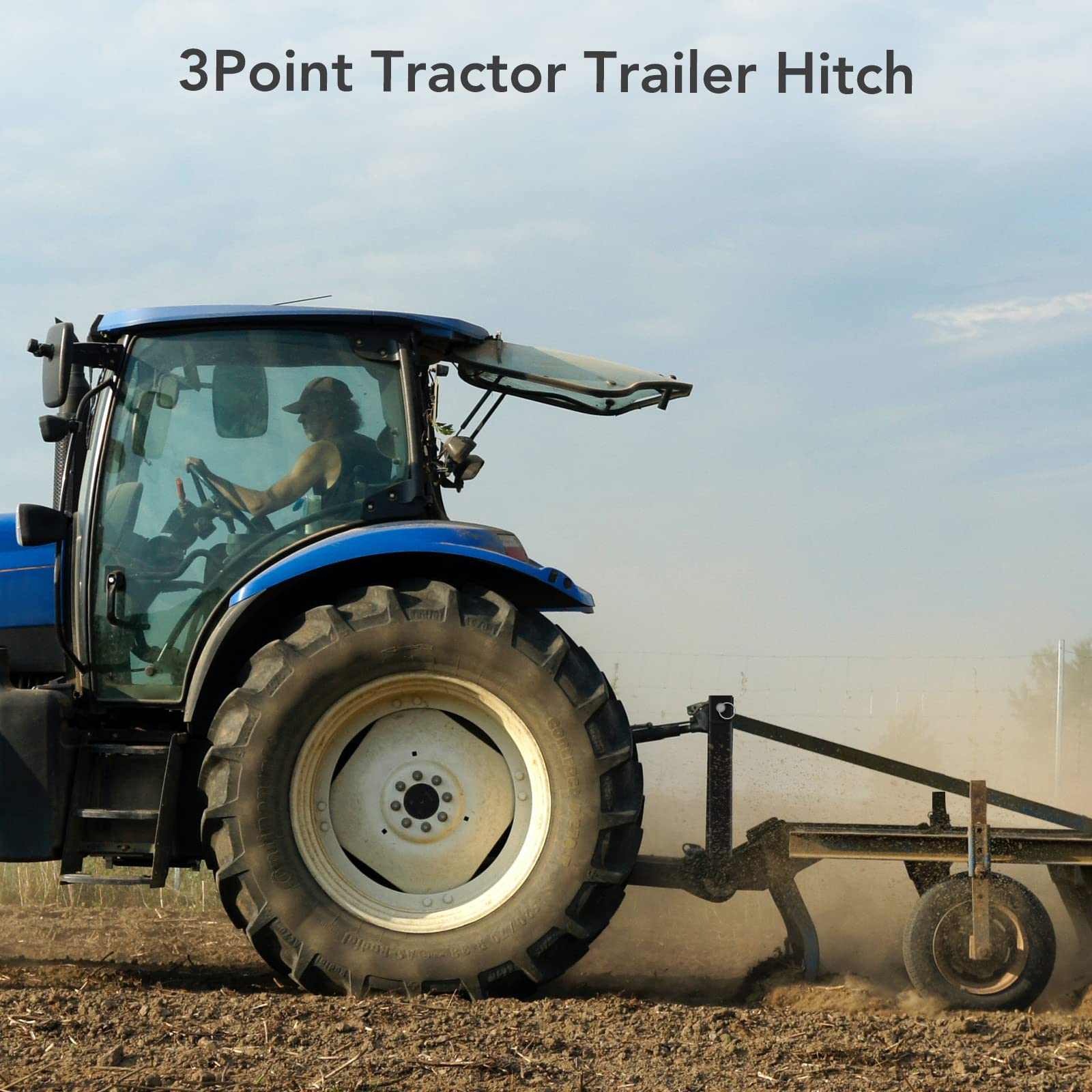 GARVEE 3 Point 2 Receiver Trailer Hitch - Category 1 Tractor Tow Drawbar Adapter - Compatible with Kubota BX, John Deere, LM25H WLM, NorTrac, Kioti, Yanmar & Cat Tractors - Perfect for Towing Trailers, Implements & Farm Equipment