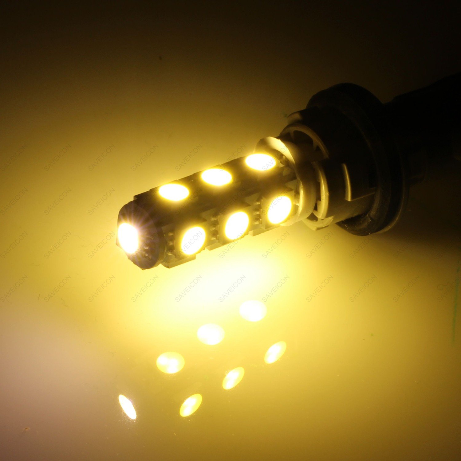 T10 168 921 194 13-5050 SMD LED Bulb - High Brightness DC 12V Warm White Light (2 Pack) - Perfect for Car Interior, Dashboard, License Plate & Motorcycle Lighting