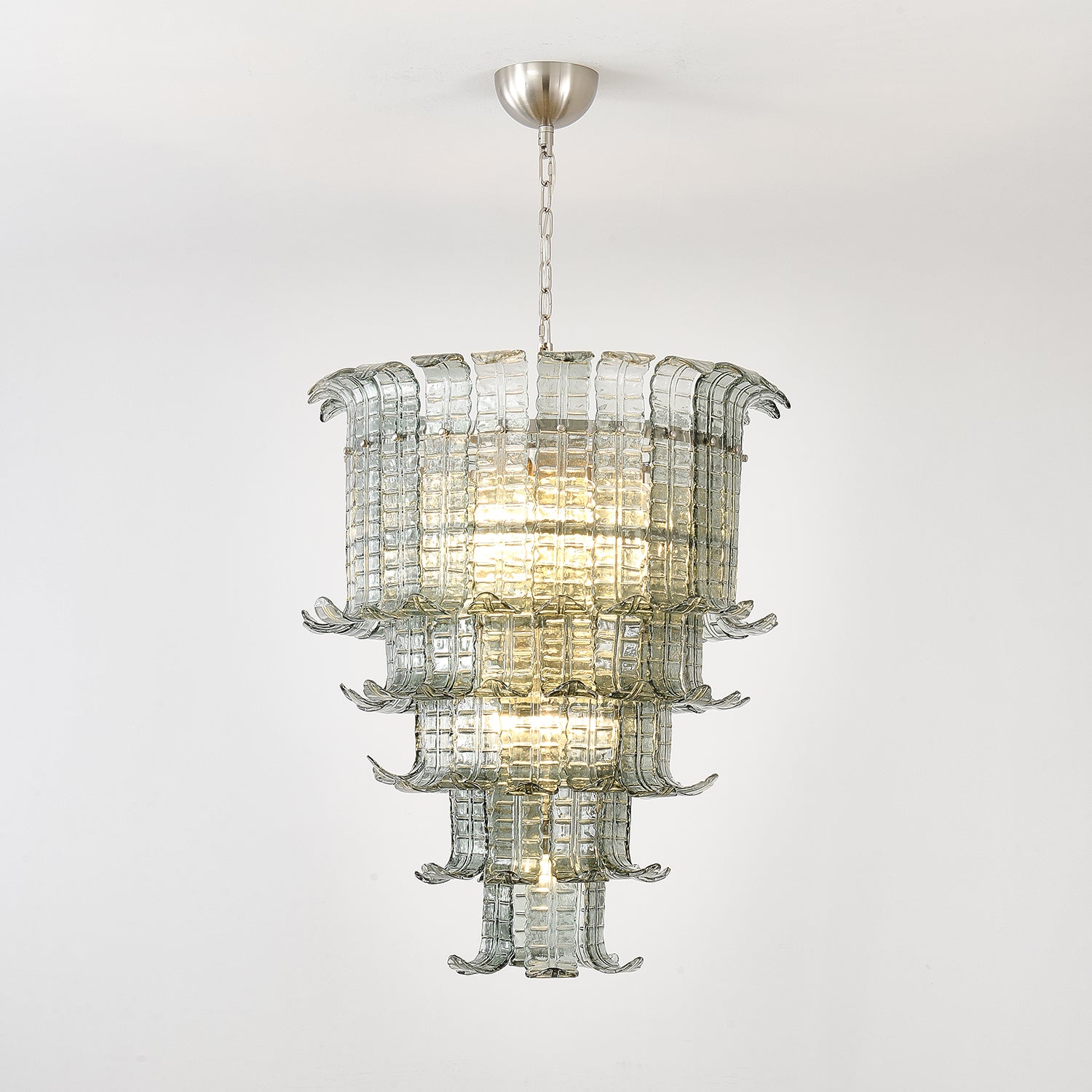 Elegant Cascade Murano Glass Chandelier - Handcrafted Italian Lighting Fixture for Dining Room, Living Room & Bedroom Decor