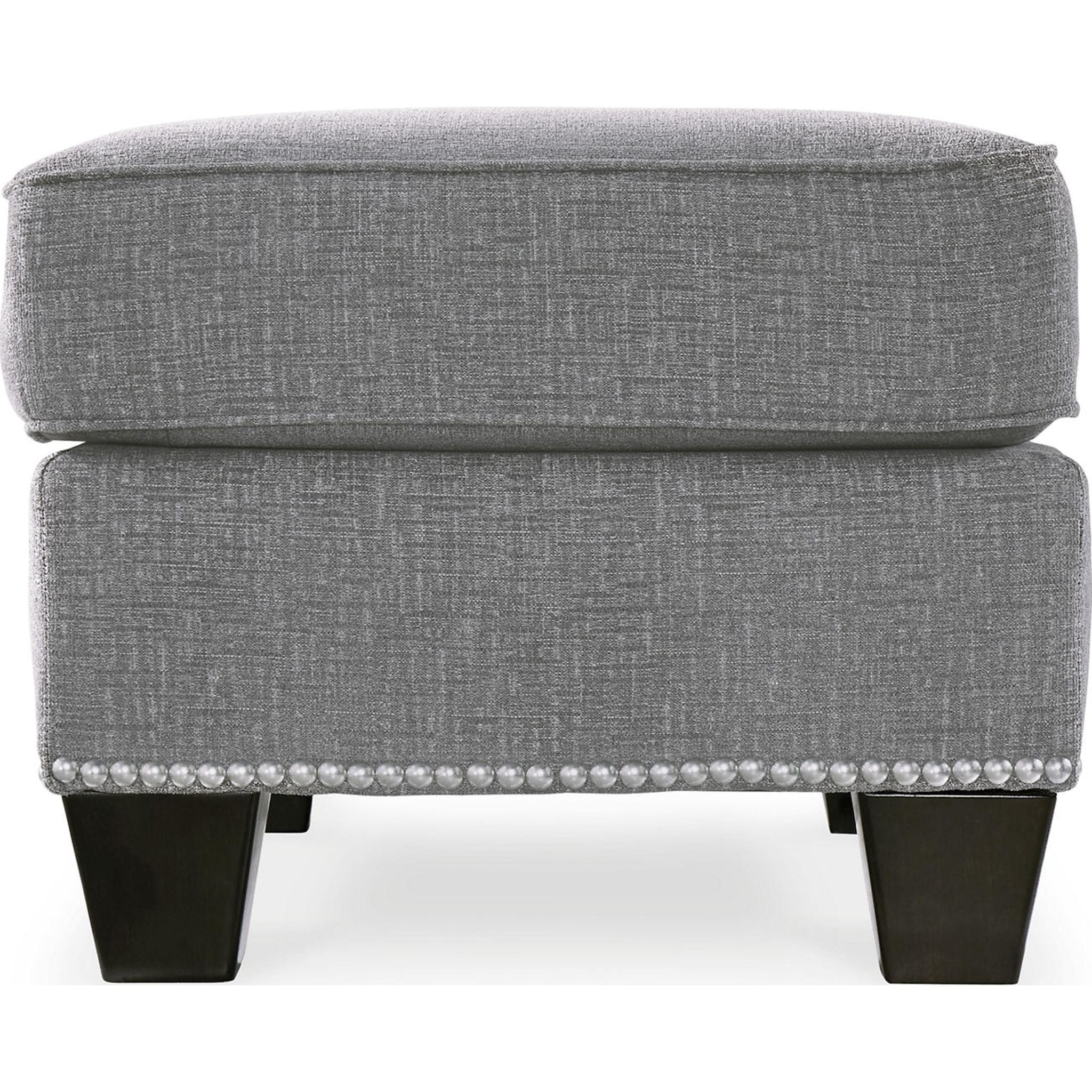 Barrali Ottoman Storage Bench with Tufted Upholstery - Modern Footrest Pouf for Living Room, Bedroom & Entryway - Soft Gray (Fog) - Perfect for Extra Seating & Home Decor
