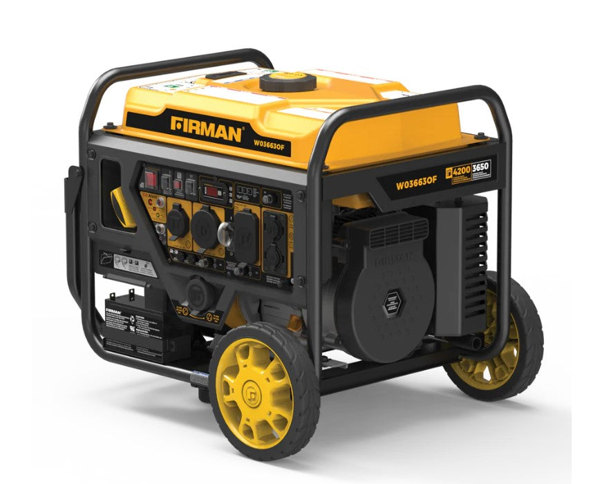Firman W03663OF 3650W/4200W Portable Generator with 50 Amp Electric Start & CO Alert - Perfect for Home Backup Power, Camping, and Outdoor Events