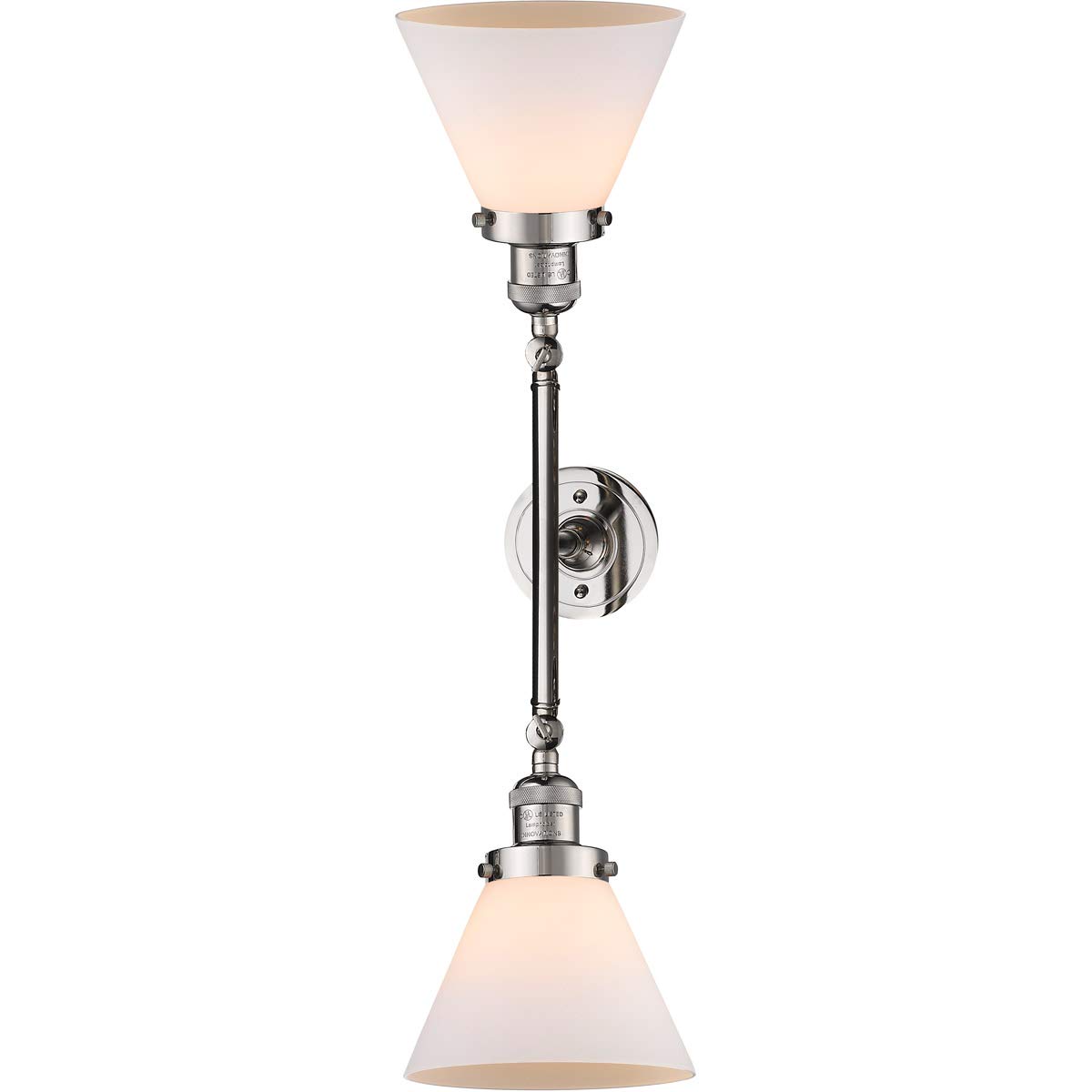 Vintage Dimmable LED Bathroom Light Fixture - 2 Lights, Polished Nickel Finish, Energy Efficient, Waterproof for Bathroom Vanity or Powder Room Lighting