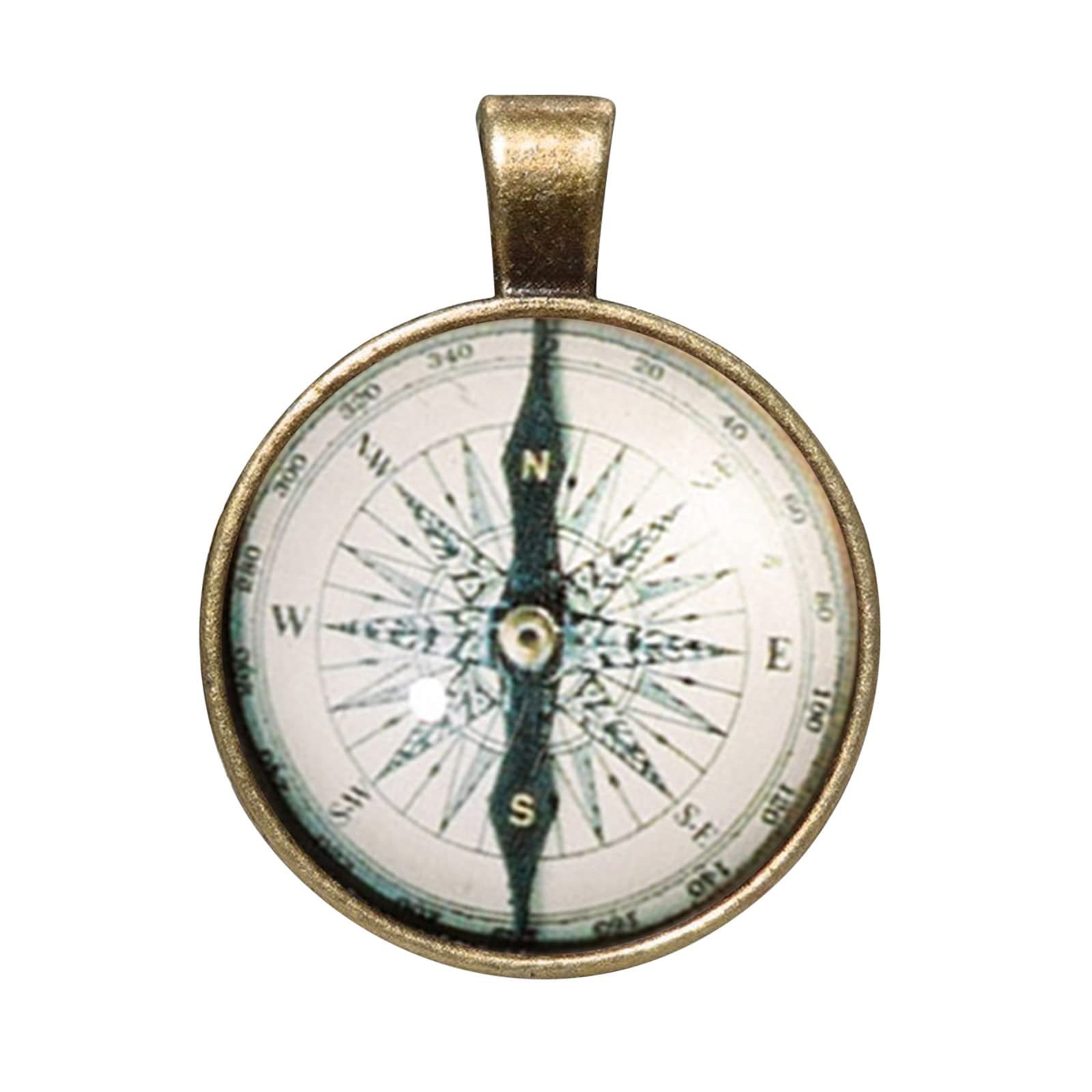 18K Gold Vintage Two-Layer Charm Necklace with Compass Pendant - Unisex Clavicle Chain for Men & Women | Perfect for Travel, Outdoor Adventures & Everyday Wear (Gold, One Size)