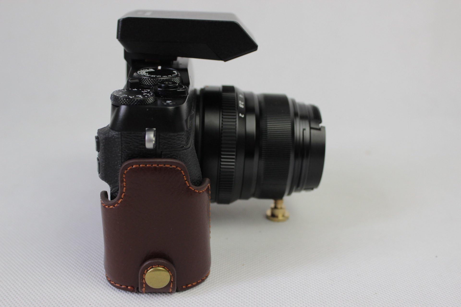 Genuine Leather Half Case Cover for Fujifilm X-E3 XE3 Camera - Bottom Opening Design with Hand Strap (Coffee Brown) - Perfect for Travel, Street Photography & Everyday Camera Protection