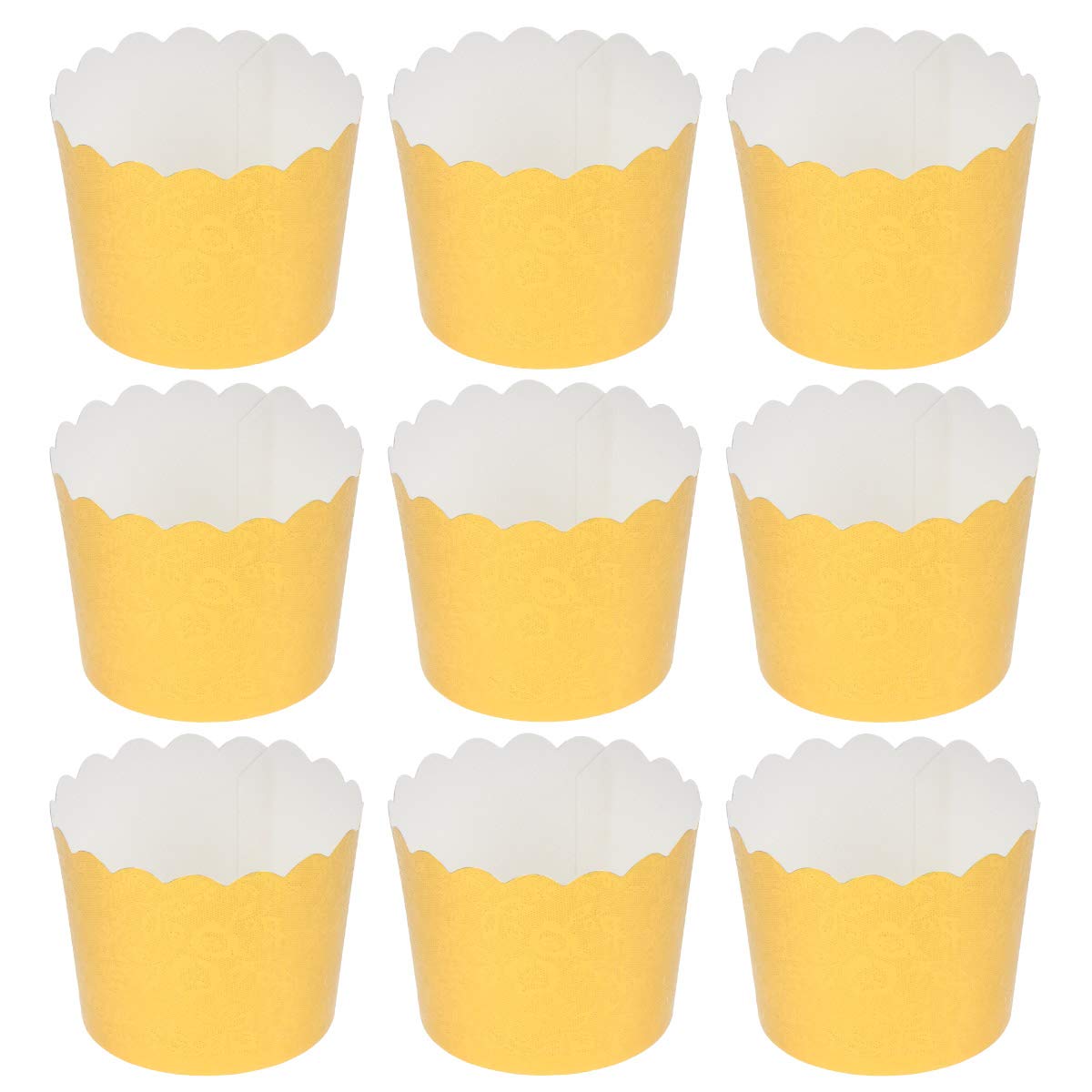 DOITOOL 100pcs Yellow Gold Cupcake Liners - Wedding Baking Cups, Dessert Wrappers & Small Baking Paper Sleeves for Cupcake Pans | Perfect for Birthday Parties, Baby Showers & Holiday Baking