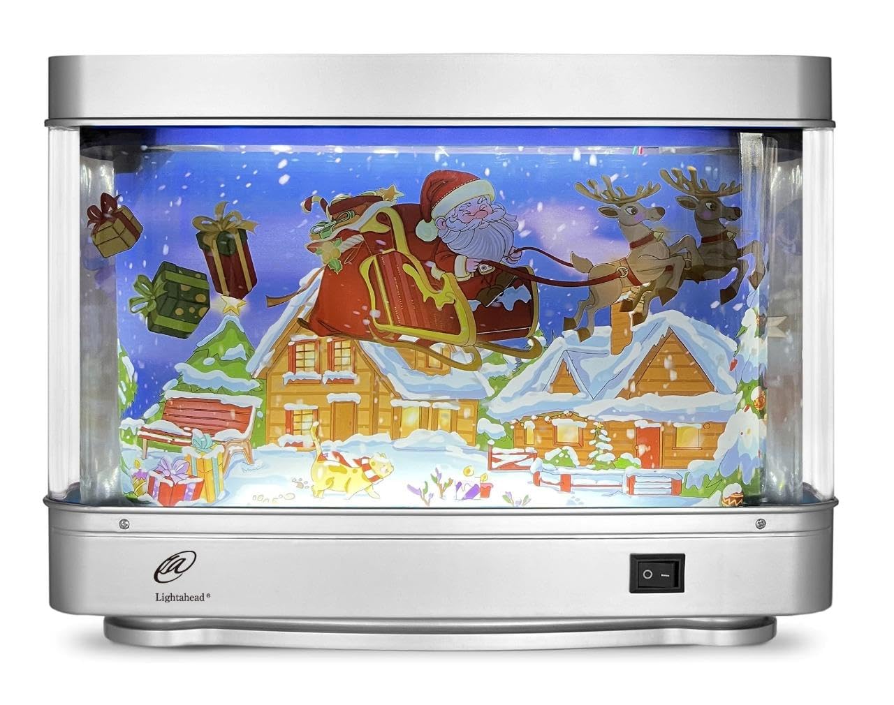 Lightahead Christmas Santa LED Motion Picture Lamp - Virtual Aquarium Night Light for Holiday Decor, Bedroom & Nursery