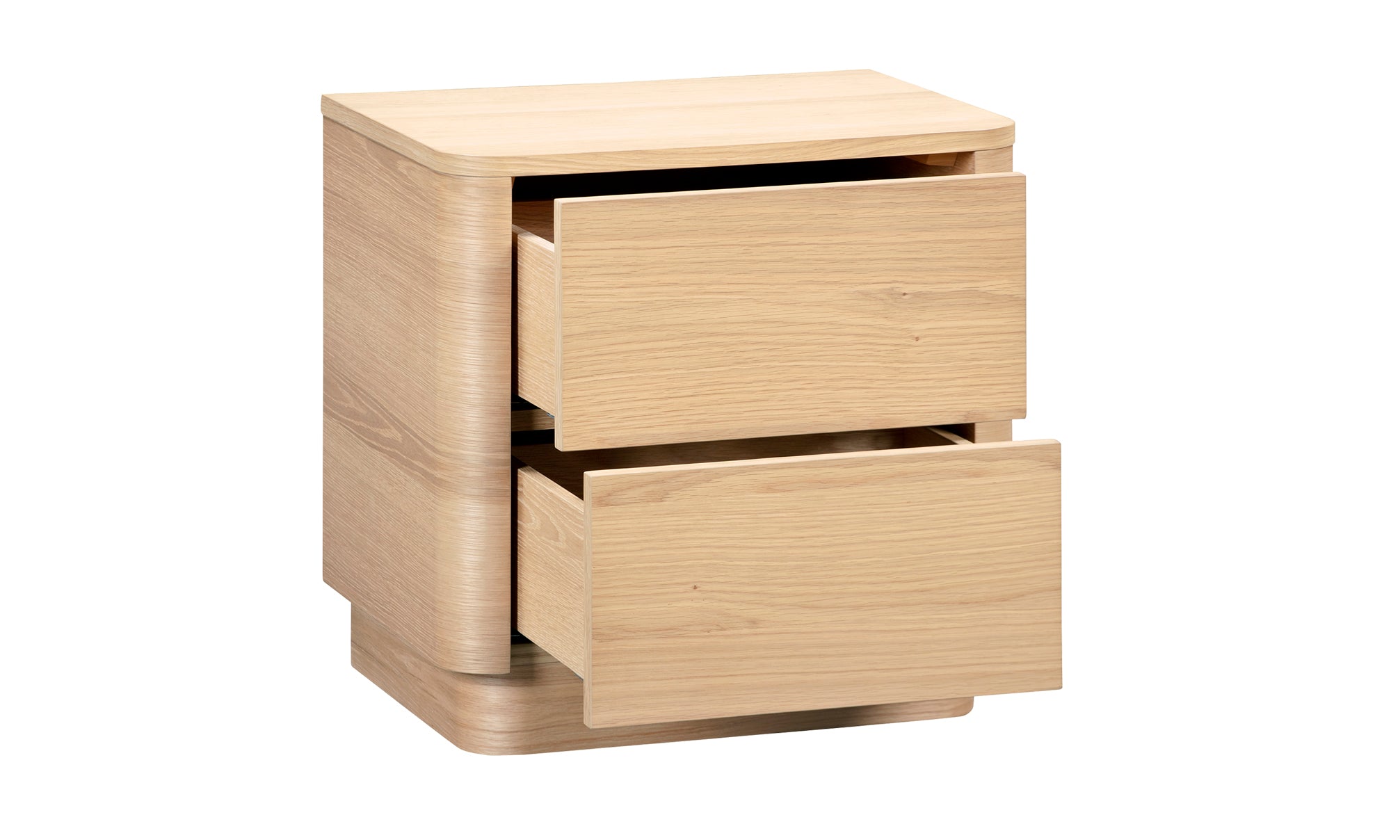 Round Oak Nightstand with Drawer - Tall Bedside Table for Bedroom, Living Room, or Office - Modern Wooden End Table with Storage Space