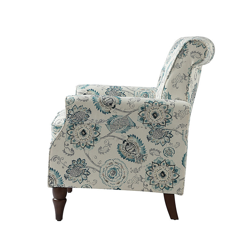 Artemisa Modern Floral Pattern Upholstered Armchair - Comfortable Living Room Accent Chair for Home Office & Lounge Decor