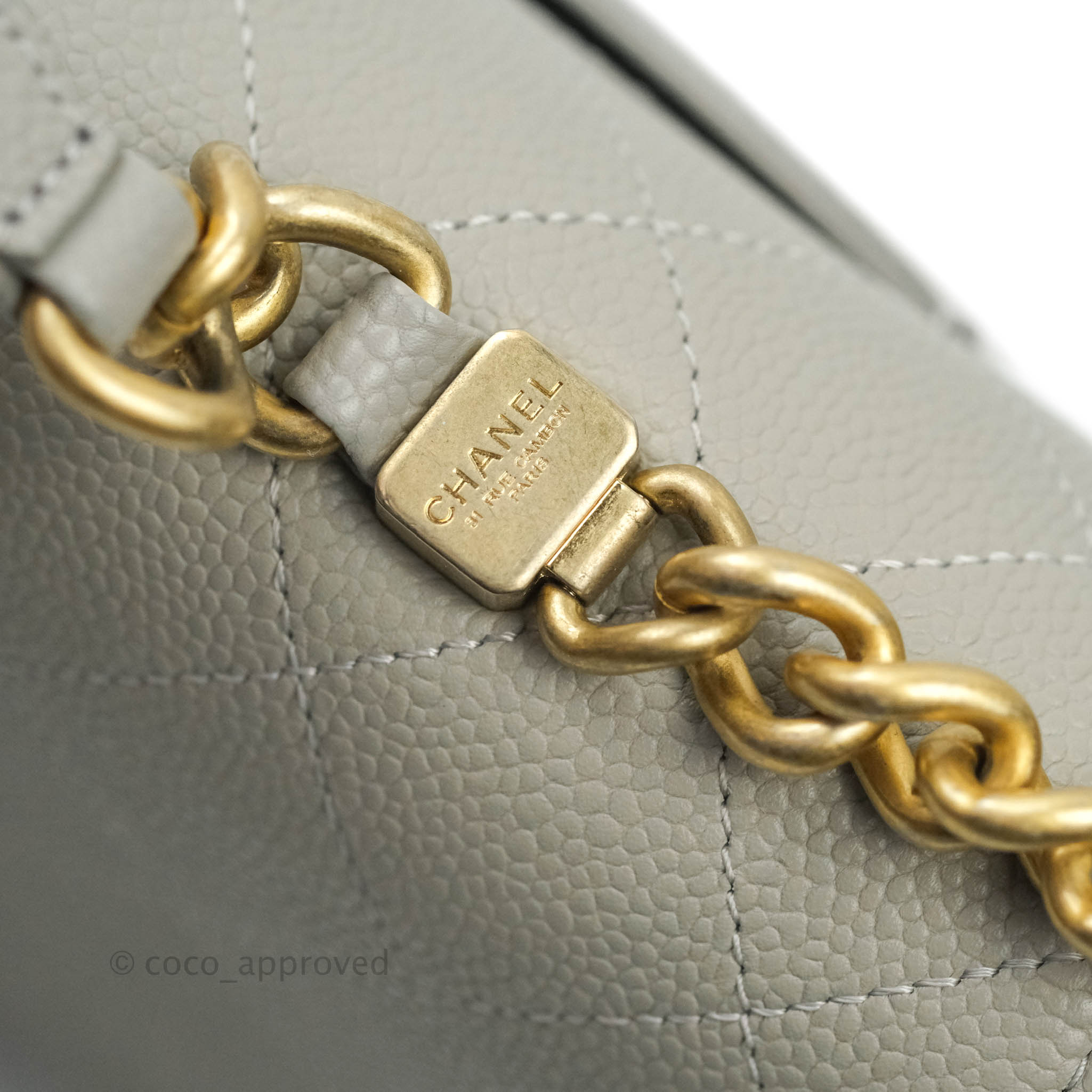 Chanel Chic Affinity Medium Grained Calfskin Grey Handbag with Aged Gold Hardware - Perfect for Work, Travel & Luxury Fashion Accessories