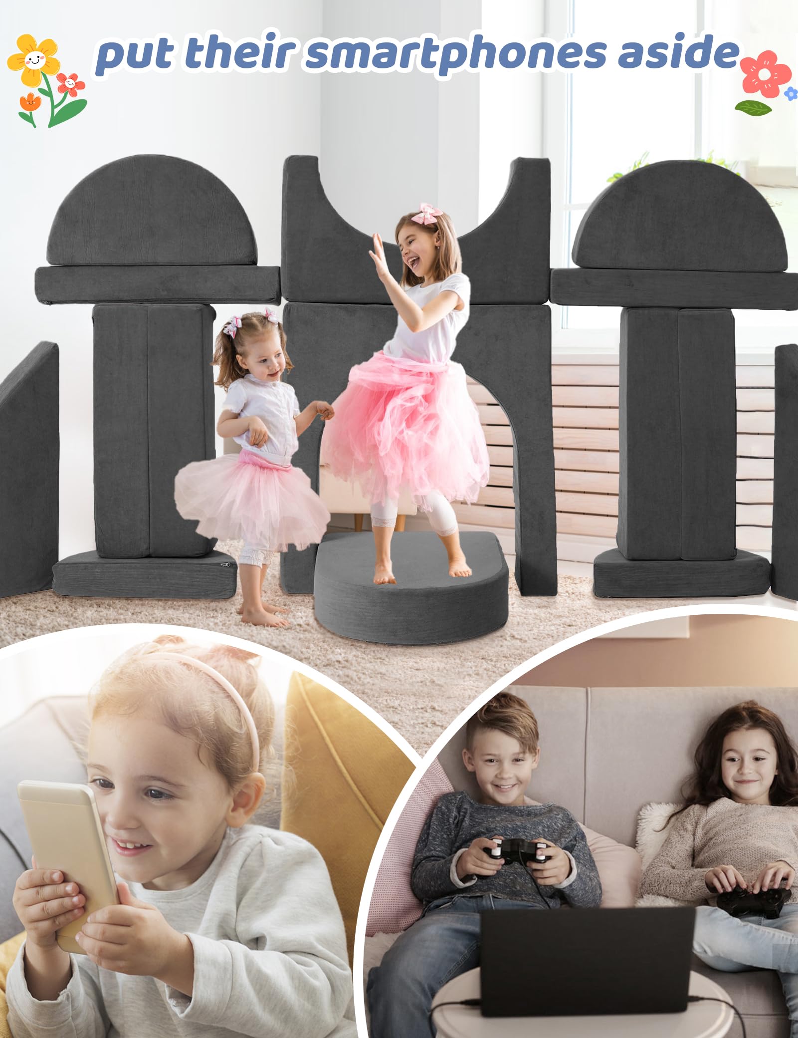 16PCS Modular Kids Play Couch - 63