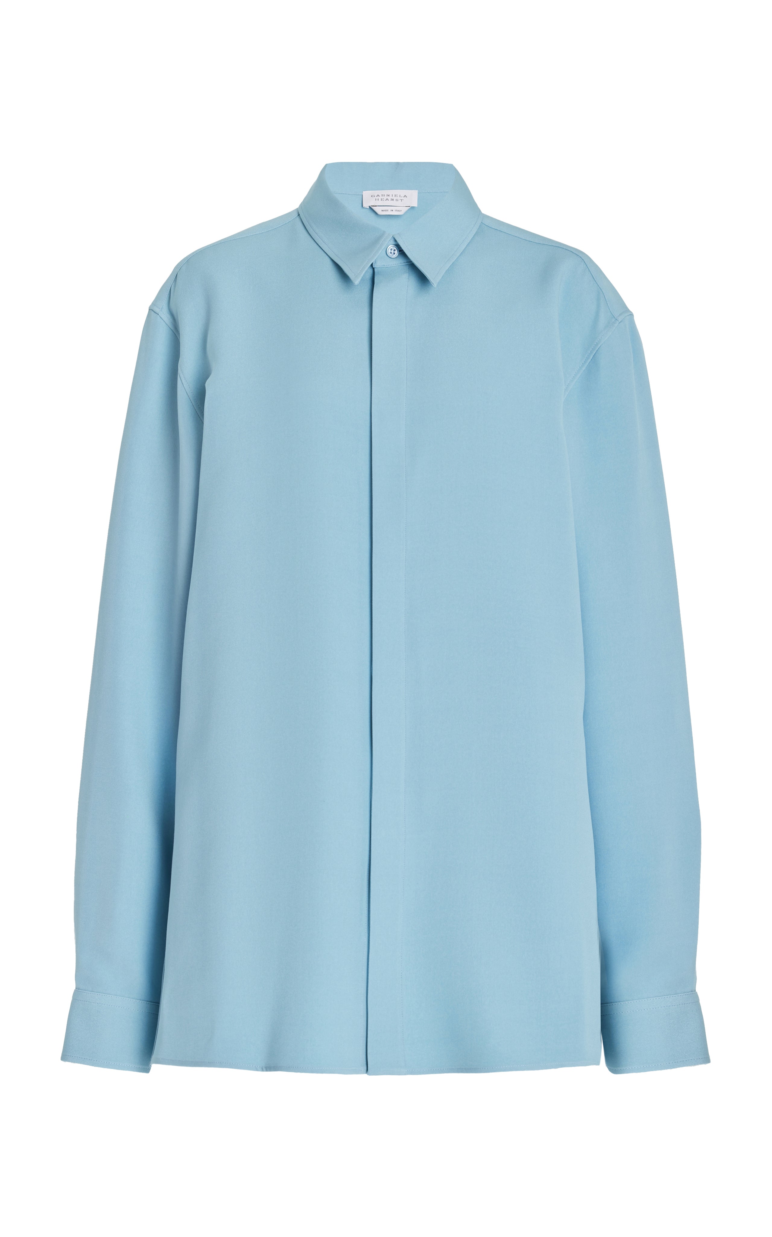 Nicolas Silk Wool Blend Shirt in Mineral Blue | Premium Business & Formal Wear for Office & Special Occasions