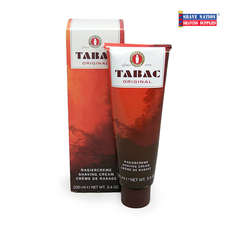 Tabac Shaving Cream in Tube - Premium Men's Shaving Cream for Smooth Shave - Perfect for Daily Grooming & Travel