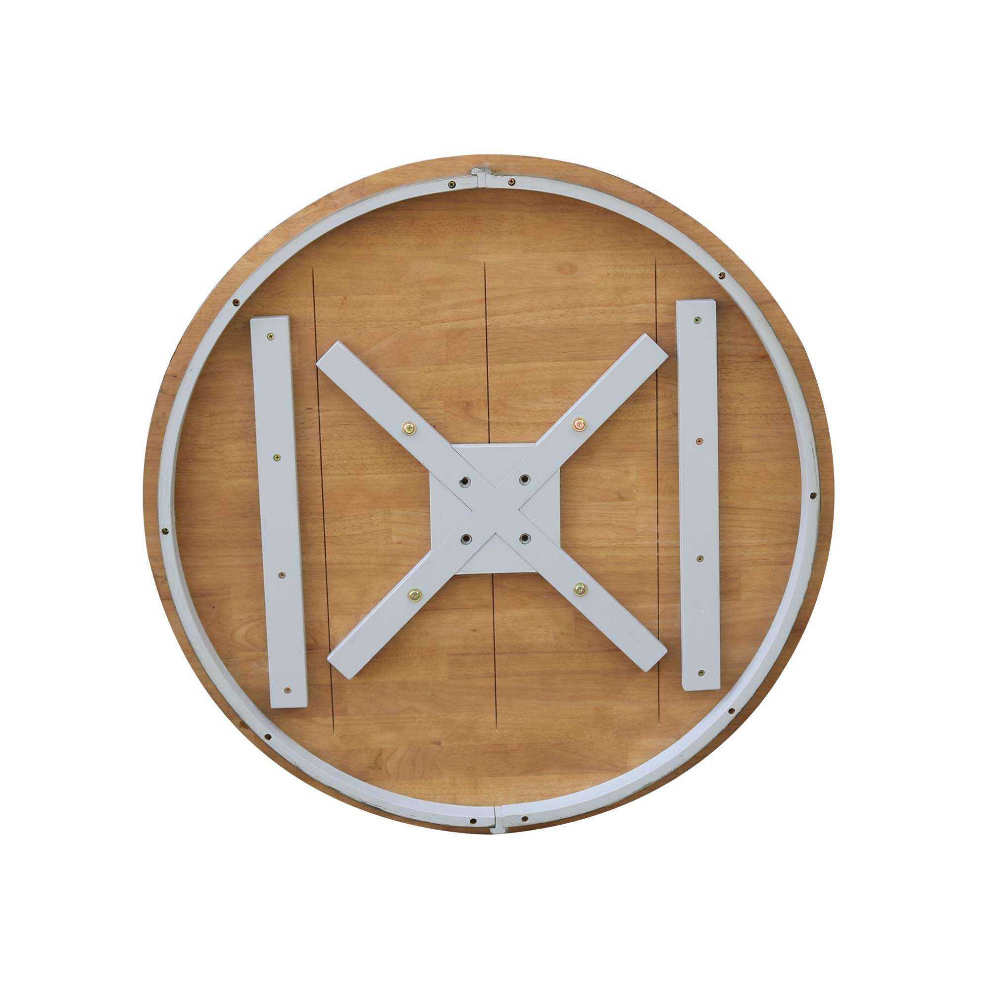36-inch Round Pedestal Dining Table - Hickory & Stone Finish - Perfect for Kitchens, Dining Rooms & Outdoor Entertaining