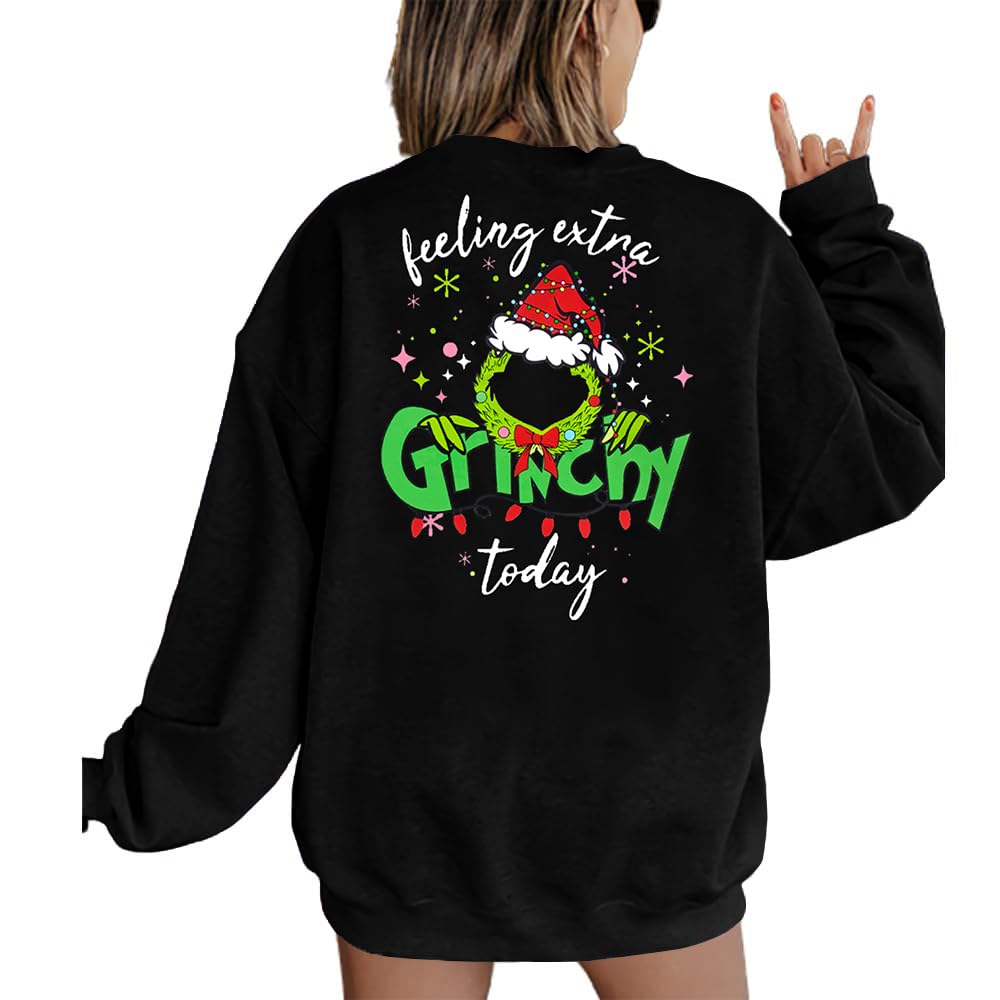 Funny Christmas Graphic Sweatshirt for Women - Holiday Crewneck Long Sleeve Pullover - Perfect for Xmas Parties, Family Gatherings & Winter Festivities