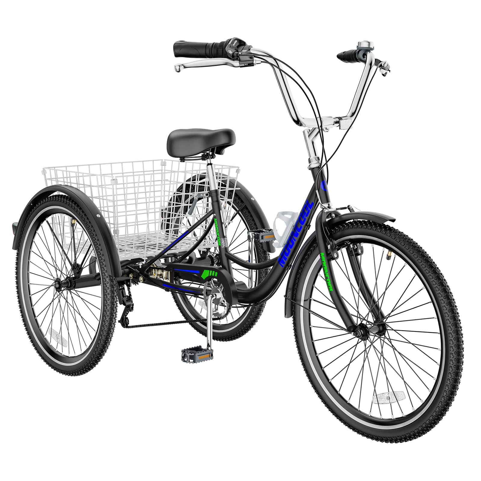 Slsy Adult Tricycle 7-Speed 3-Wheel Bike for Seniors, Women & Men - 20/24/26 Inch Cargo Cruiser Trike for Groceries, Leisure & Outdoor Rides