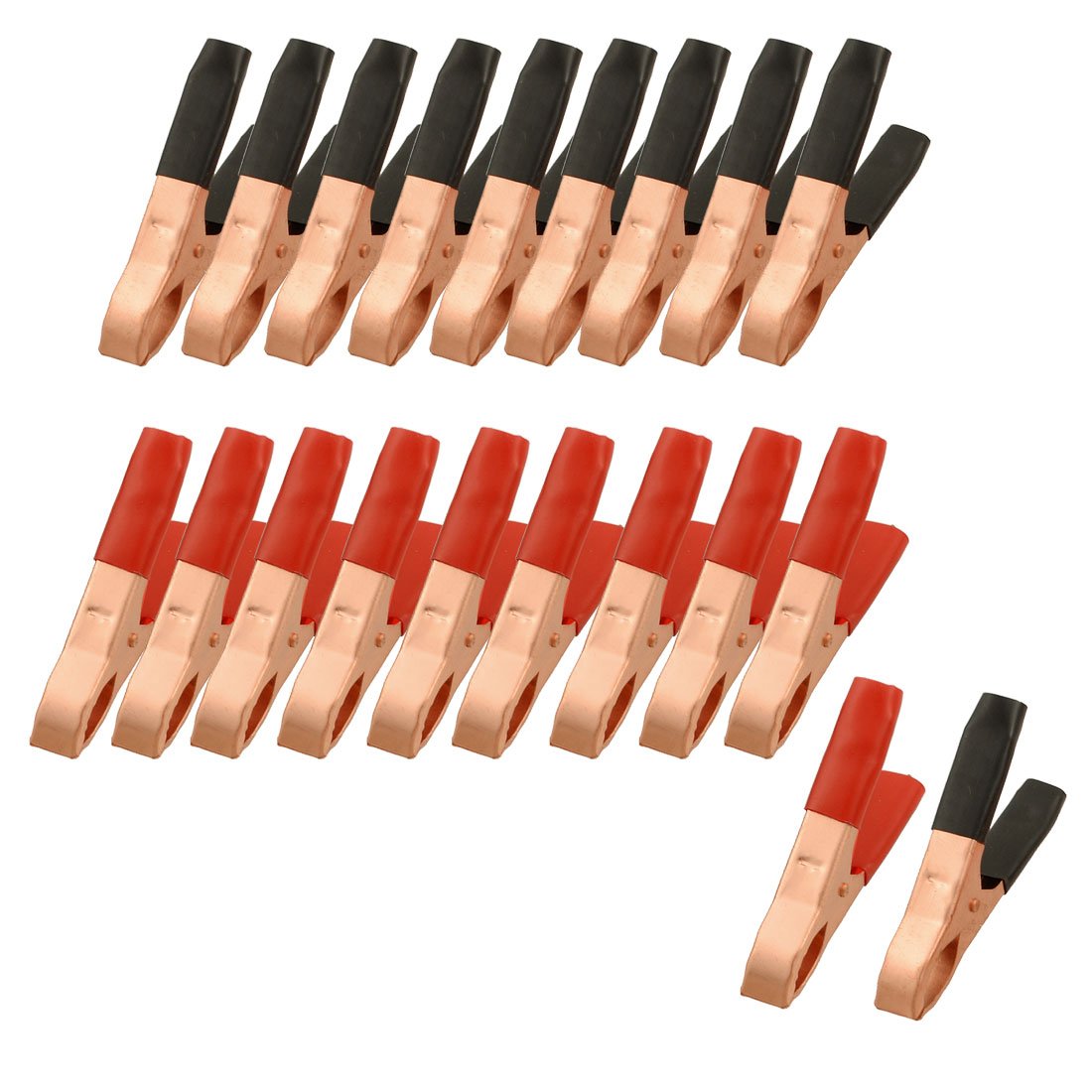 20Pcs Black Red Copper Battery Clips 50A Alligator Clamps for Car Audio & Solar