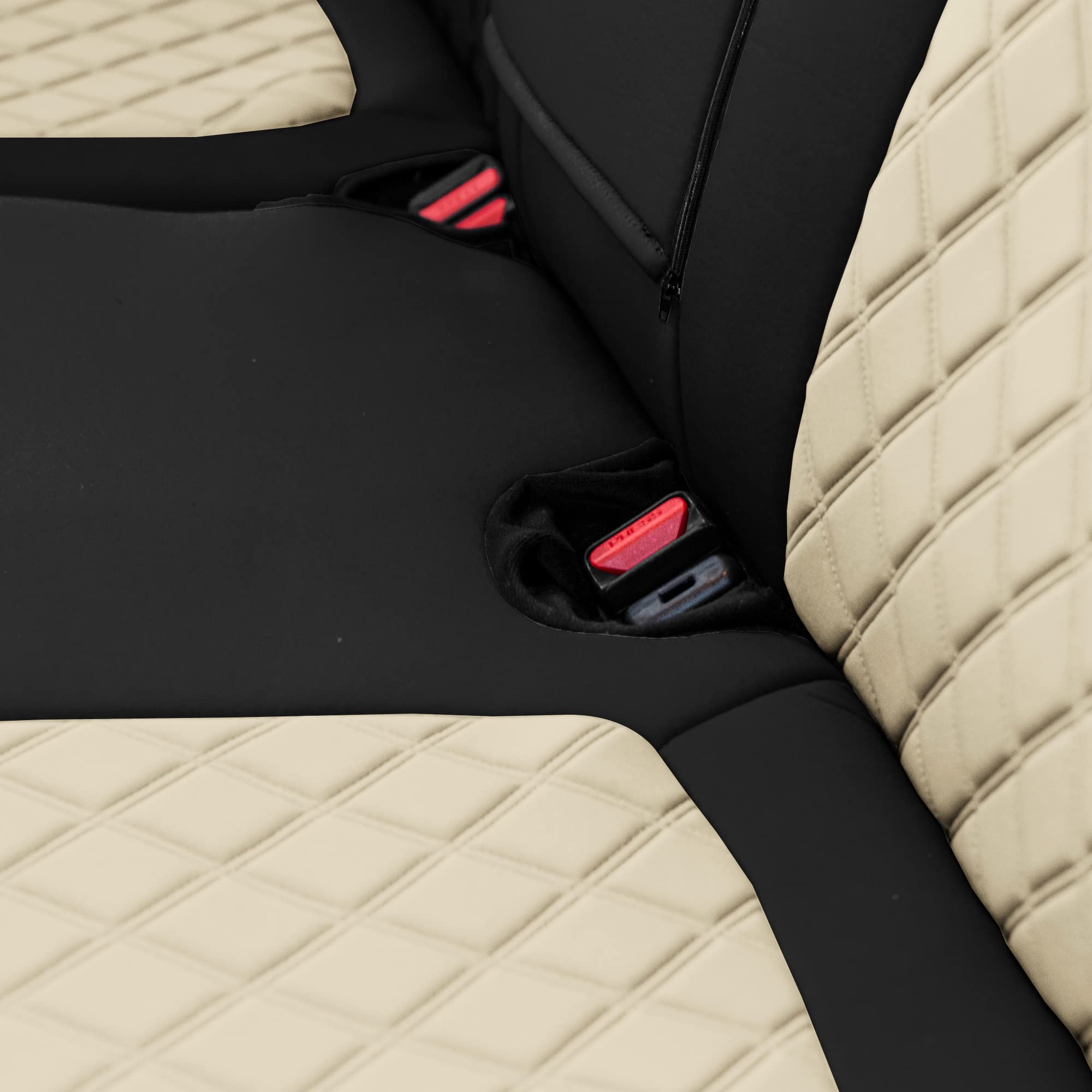 Premium Custom Fit Seat Covers for Honda CR-V LX/EX/EX-L (2017-2022) - Waterproof Neoprene Full Set with Neosupreme Insert in Beige | Perfect for Road Trips, Daily Commutes & Pet Protection