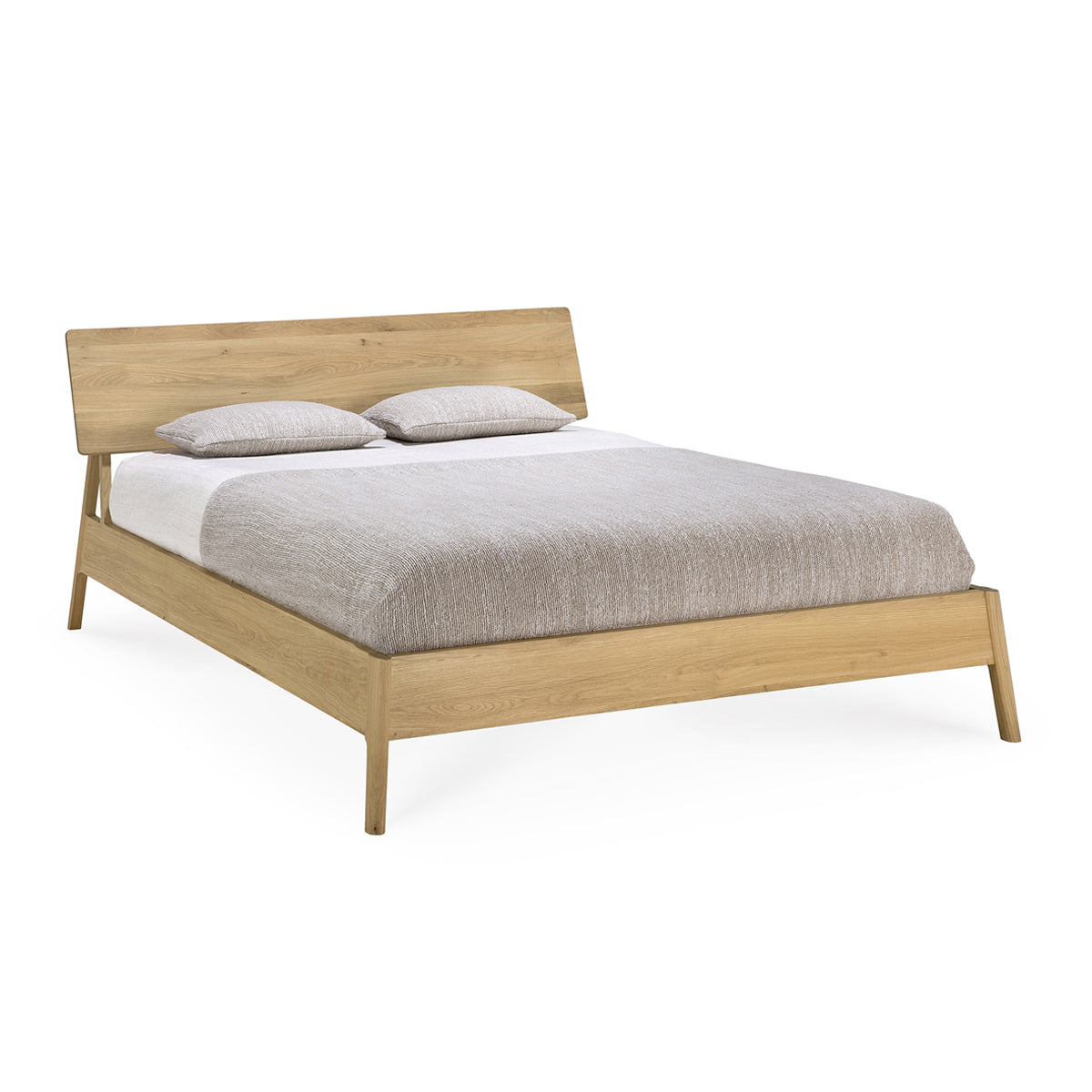 Air King Solid Oak Bed Frame - Queen Size Wooden Bed with Sturdy Support for Master Bedroom & Guest Room