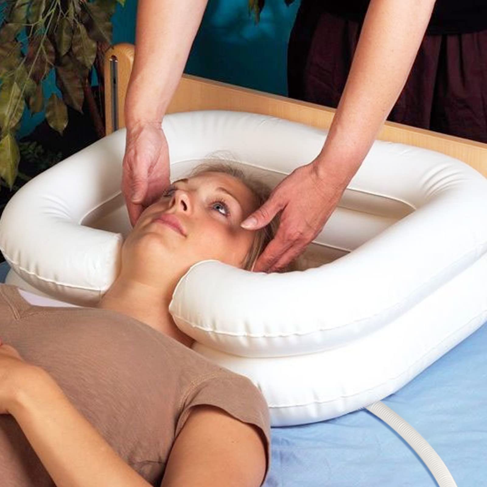 Portable Inflatable Hair Washing Basin with Drain - Ideal for Pregnant Women, Disabled, and Injured - Perfect for Bedside Use, Travel, and Home Care