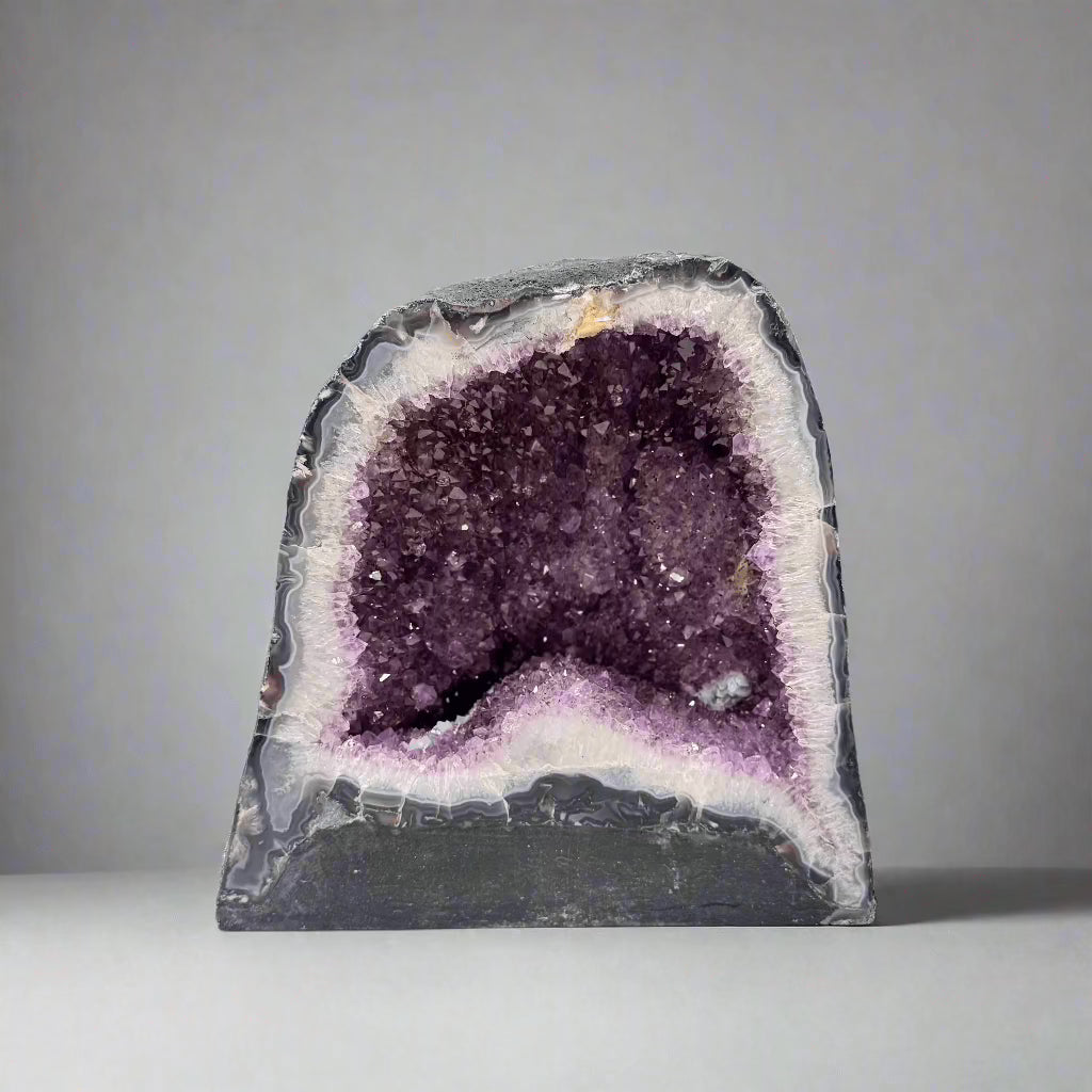 Natural Amethyst Geode Cathedral from Brazil - 12 to 43 lbs - Large Purple Crystal Cluster for Home Decor, Meditation & Healing Stone Collection