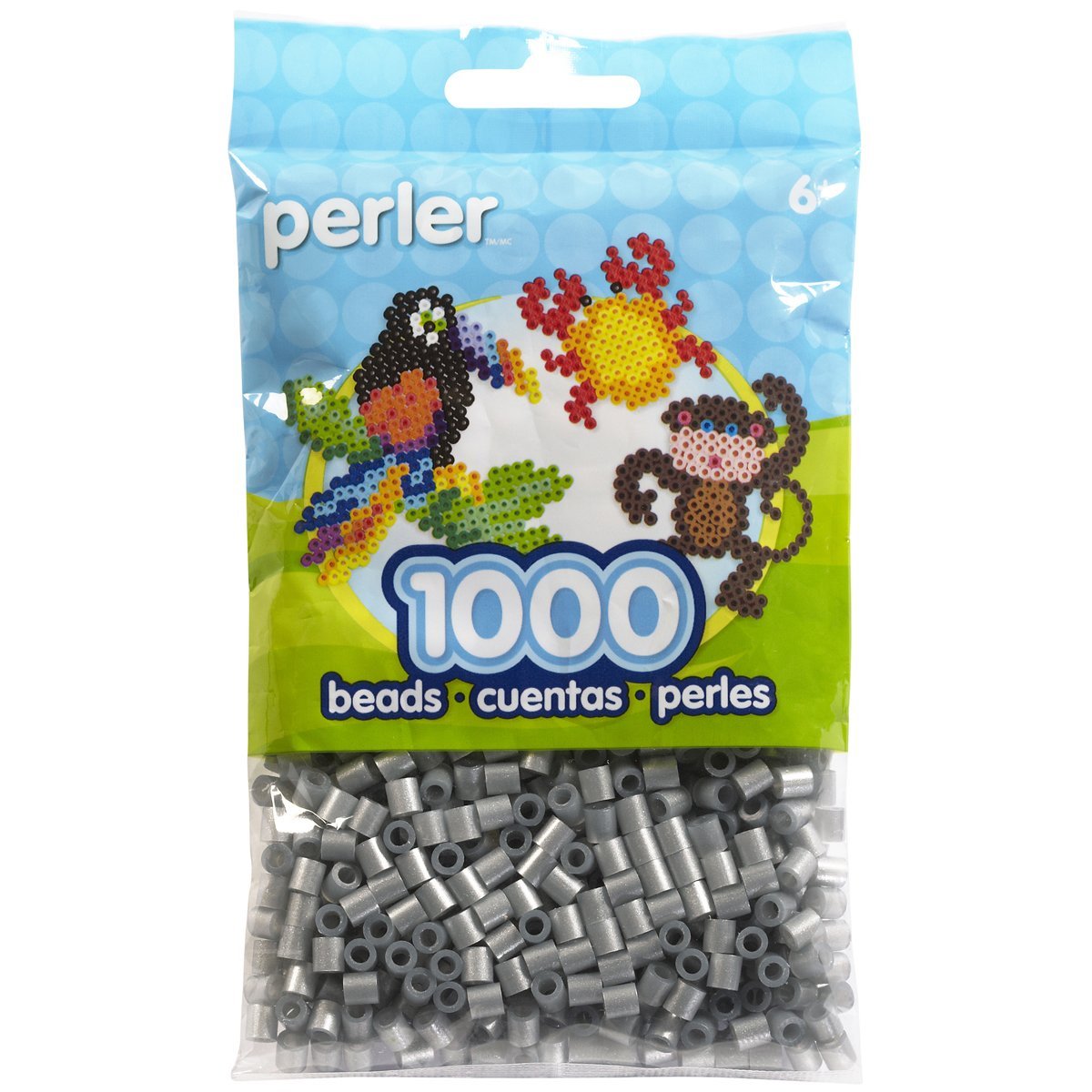 1000pcs Metallic Silver Perler Beads Fuse Beads for DIY Crafts - Perfect for Jewelry Making, Kids Art Projects & Home Decor