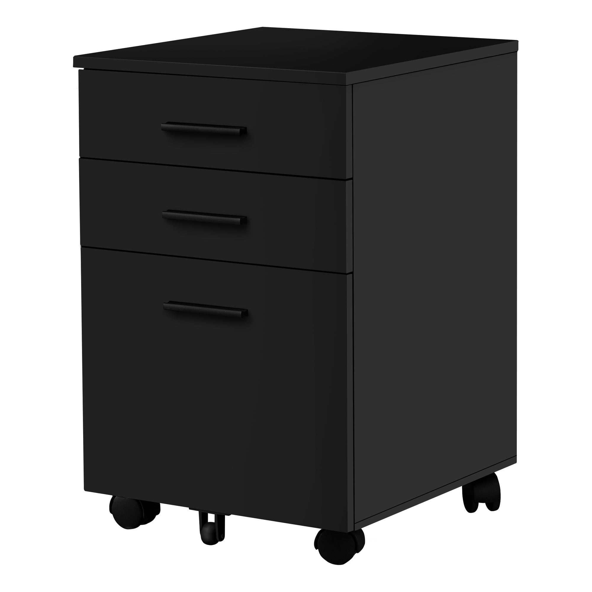 3-Drawer Black Filing Cabinet with Casters - Perfect for Home Office, School, and Office Organization & Storage