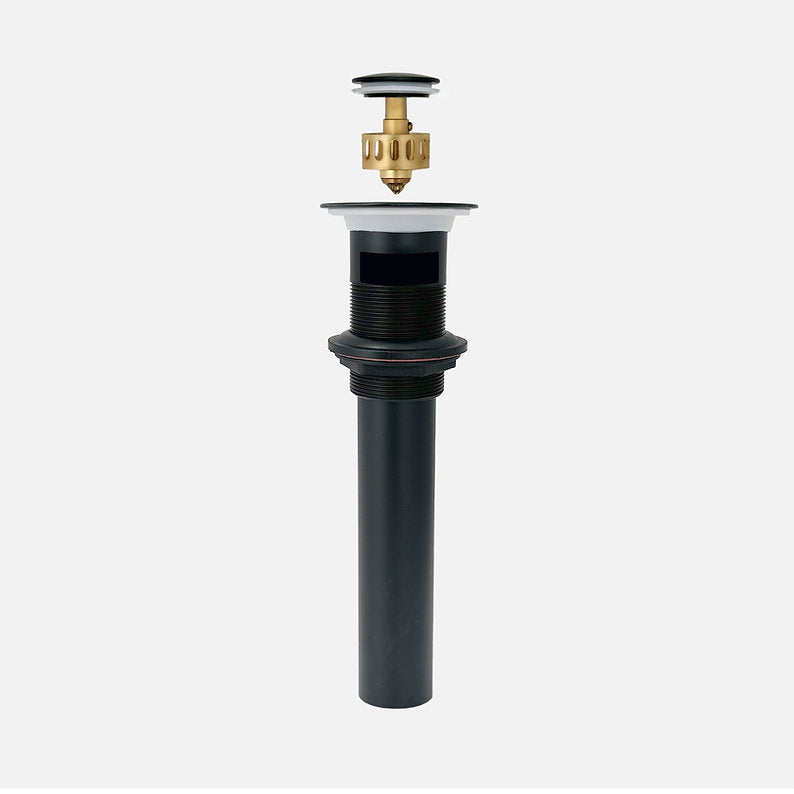 POP UP DRAIN WITH OVERFLOW D 700N - Modern Matt Black Bathroom Sink Drain for Easy Installation & Water Flow Control | Perfect for Bathroom Renovation & Home Improvement Projects