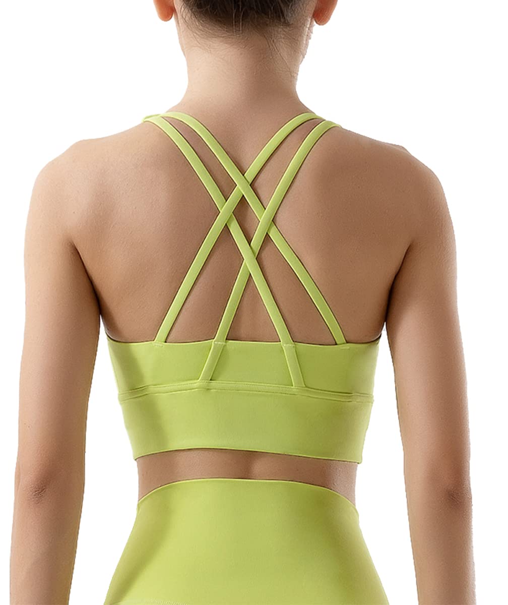 Yknktstc Women's Sports Bras - Racerback Padded Yoga Bra, Seamless Workout Running Bra for Gym, Yoga & Active Lifestyle