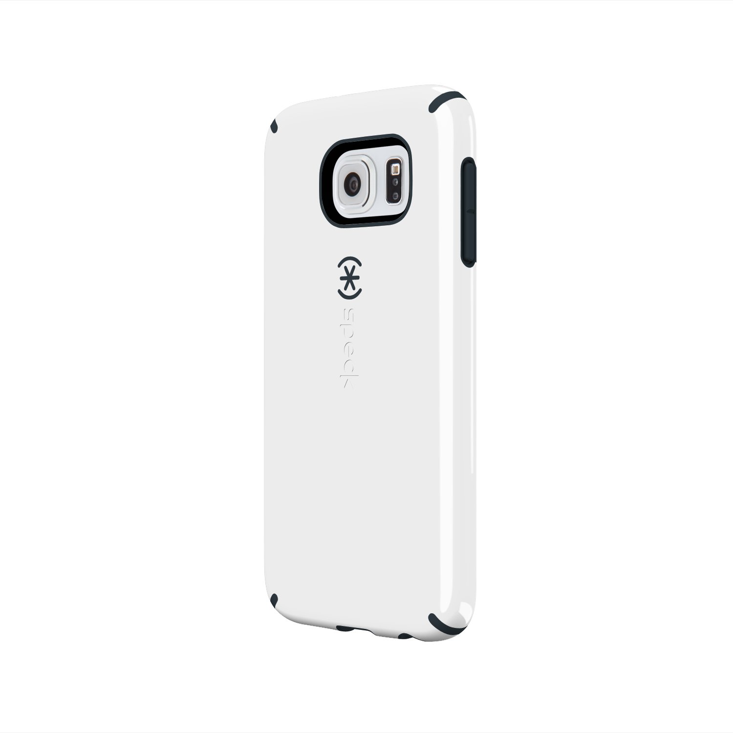 Speck CandyShell Case for Samsung Galaxy S6 - Durable Protective Phone Cover with Frustration-Free Packaging (White/Charcoal Grey) - Perfect for Everyday Use, Work & Travel