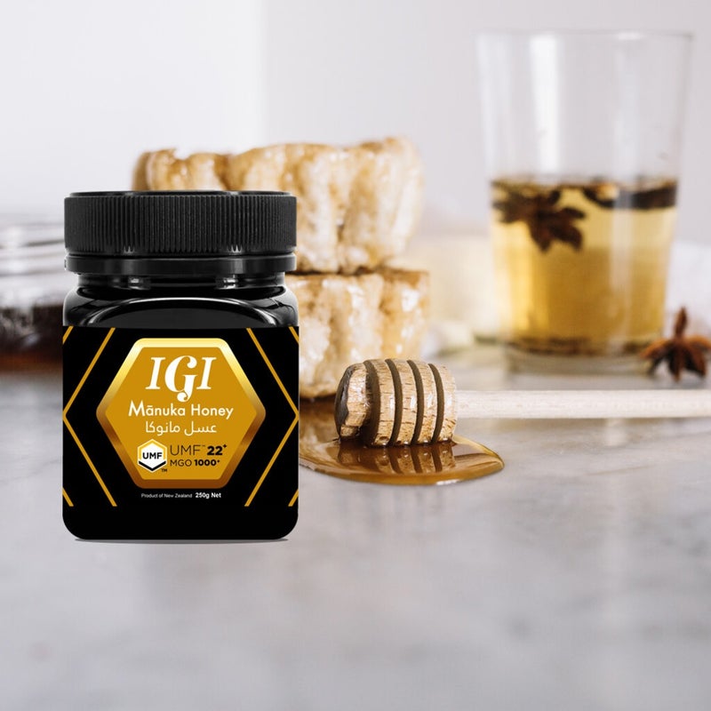 Premium IGI Certified Manoma Honey MGO 1000+ UMF 22+ | 250g Raw New Zealand Honey | Immune Support, Sore Throat Relief & Daily Wellness Boost | Perfect for Tea, Toast & Natural Remedies