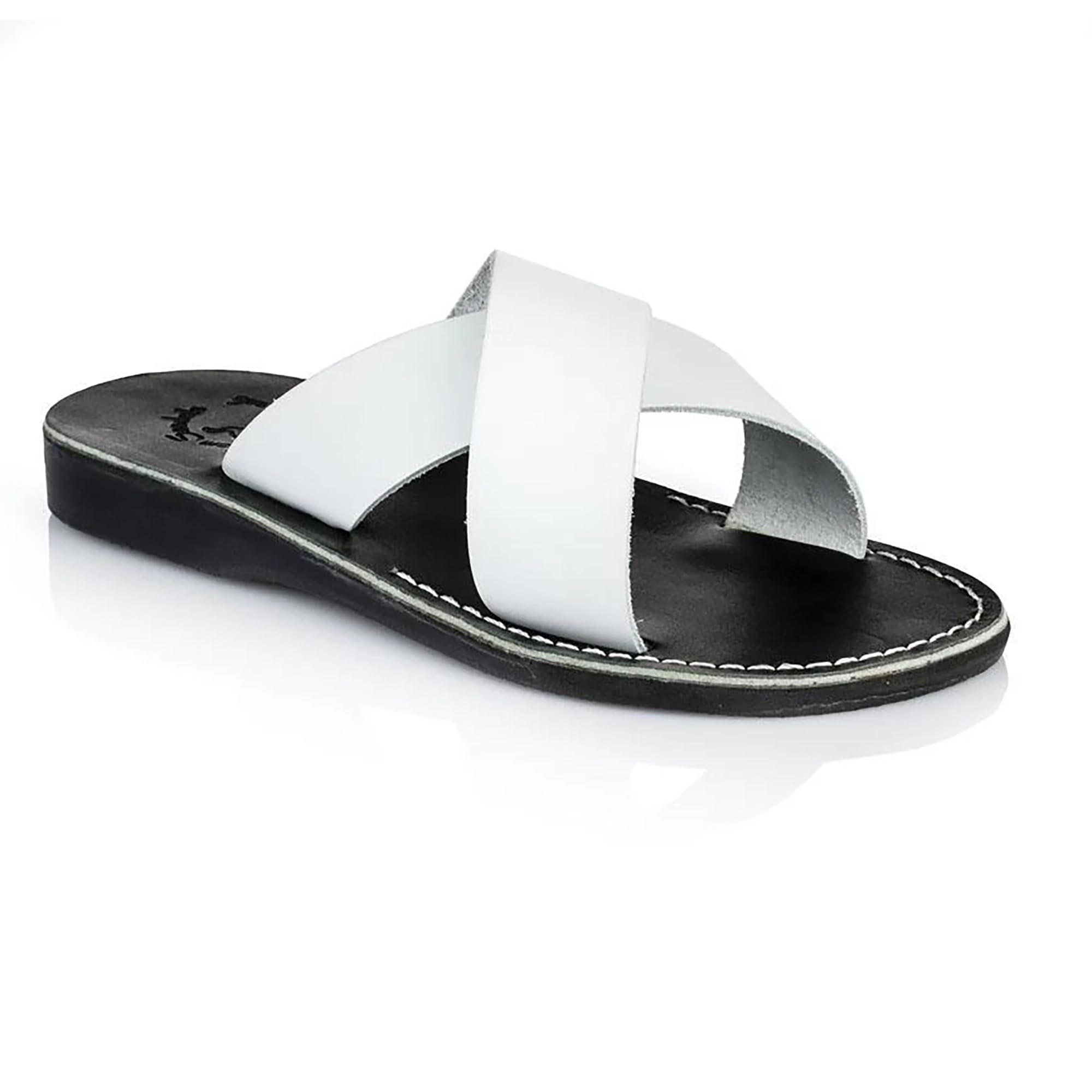 Elan Men's Leather Slide On Sandals - Comfortable Casual Summer Shoes for Beach, Pool & Outdoor Wear