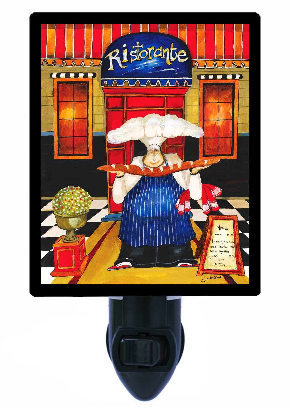 Kitchen Night Light - Italian Restaurant Chef & Bread Decor - Perfect for Home, Restaurant, or Cafe Ambiance