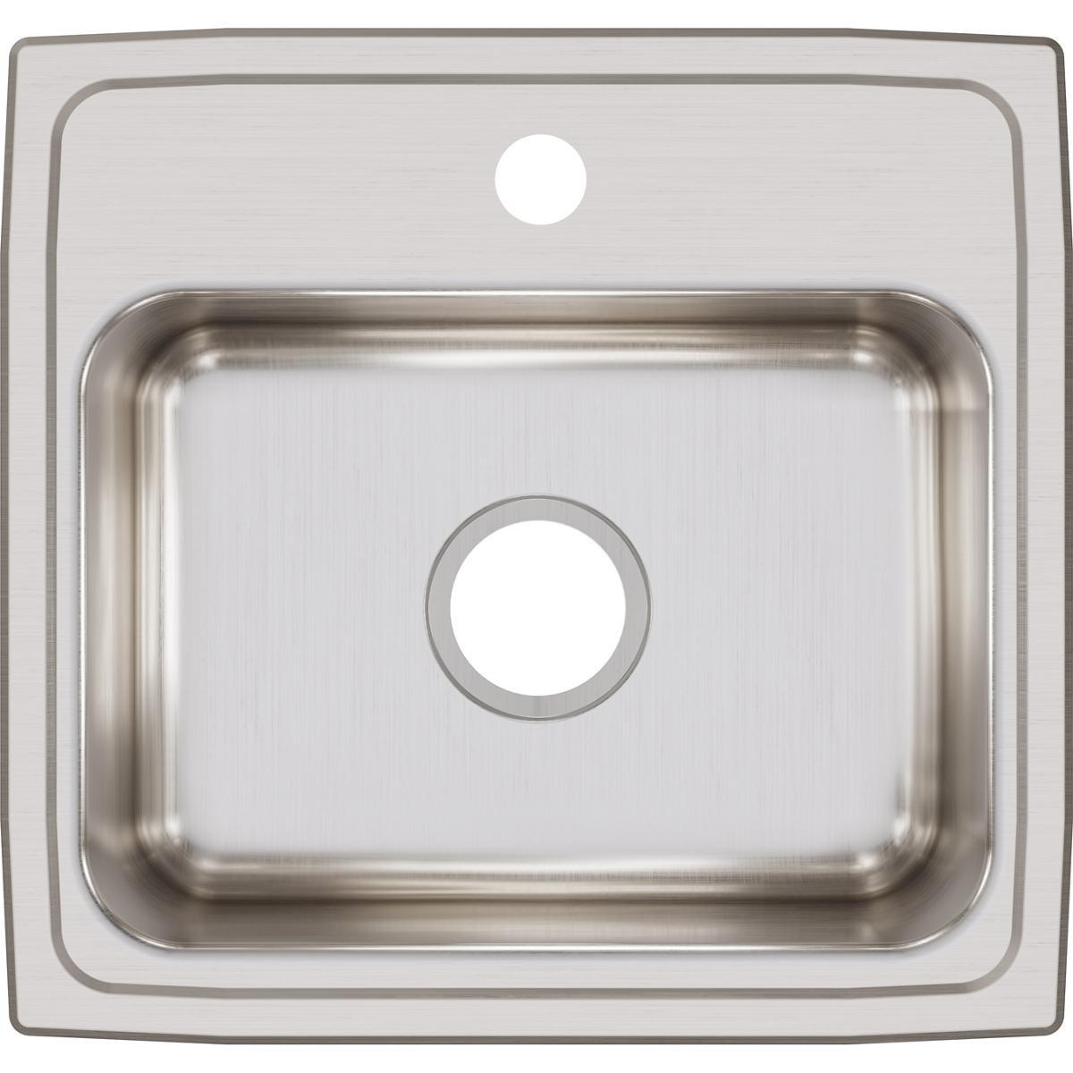 Elkay Lustertone Classic Stainless Steel Single Bowl Drop-in Kitchen Sink 19 x 18 x 7-5/8 Inches - Perfect for Modern Homes & Restaurant Prep Areas