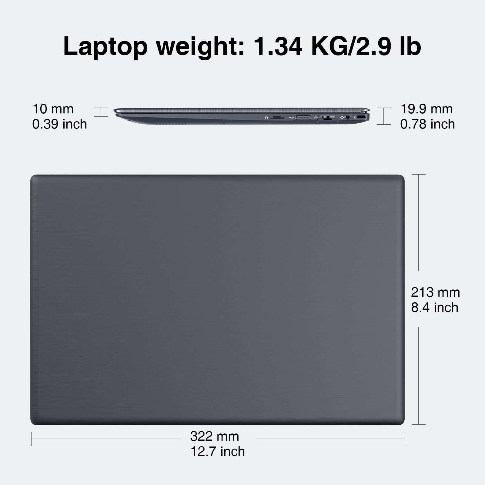 14 Inch FHD Laptop Computer - 8GB DDR4 RAM, 256GB SSD, Intel Celeron J4005 Processor, Windows 11, Thin & Light Notebook with 2.4G/5G WiFi & Bluetooth 5.1 - Perfect for Work, Study & Travel