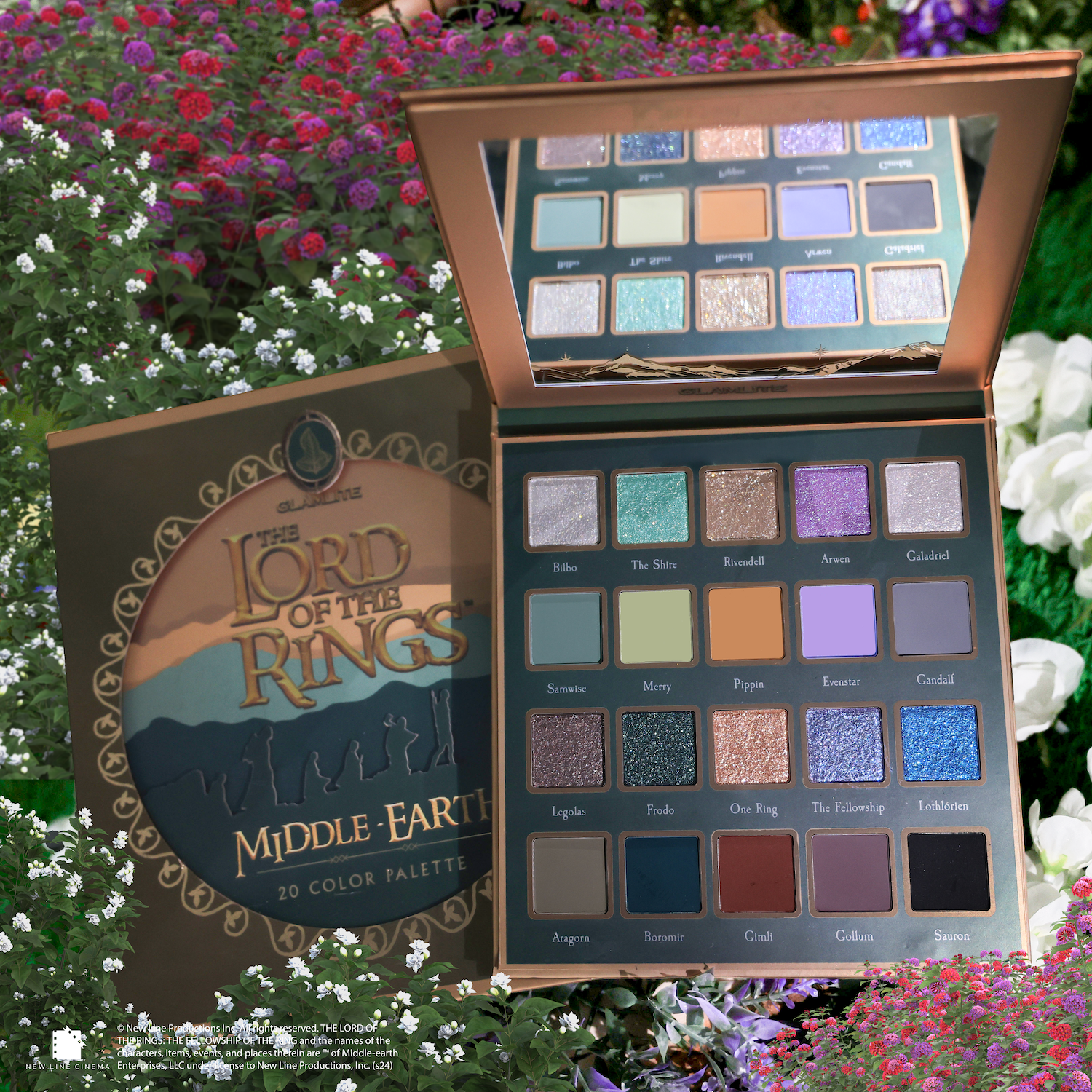The Lord of the Rings x Glamlite Middle Earth Eyeshadow Palette - 18 Pigmented Shades for Fantasy & Everyday Makeup Looks | Perfect for Cosplay, Themed Parties & LOTR Fans