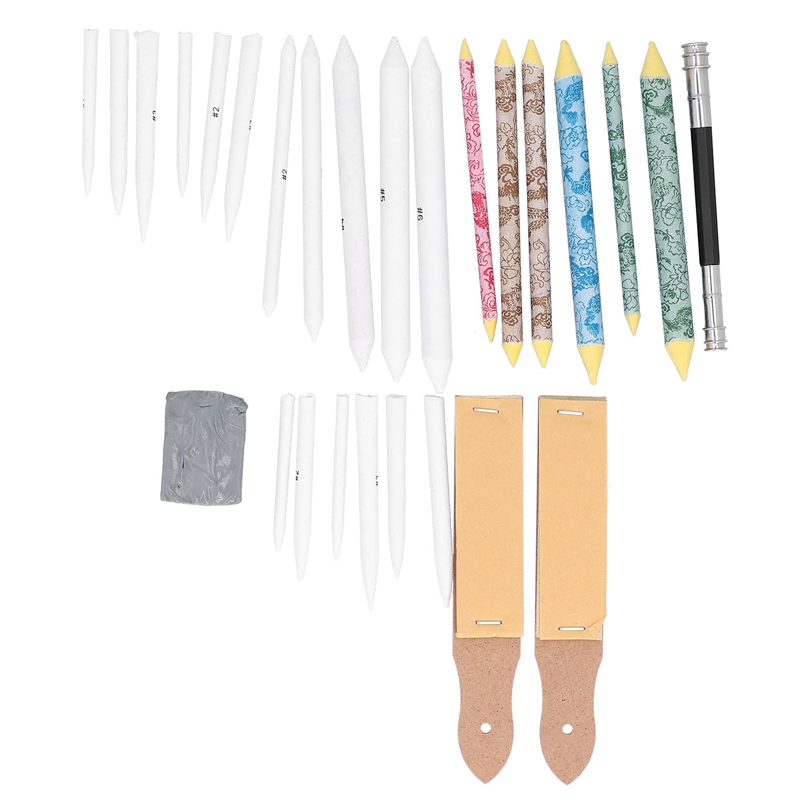 HEEPDD 28Pcs Blending Stumps Set - Professional Sketch Drawing Tools for Artists & Students | Safe Eco-Friendly Paper Stumps for Blending, Shading & Smoothing Charcoal, Chalk & Pencil | Perfect for Sketching, Portrait Drawing & Art Projects